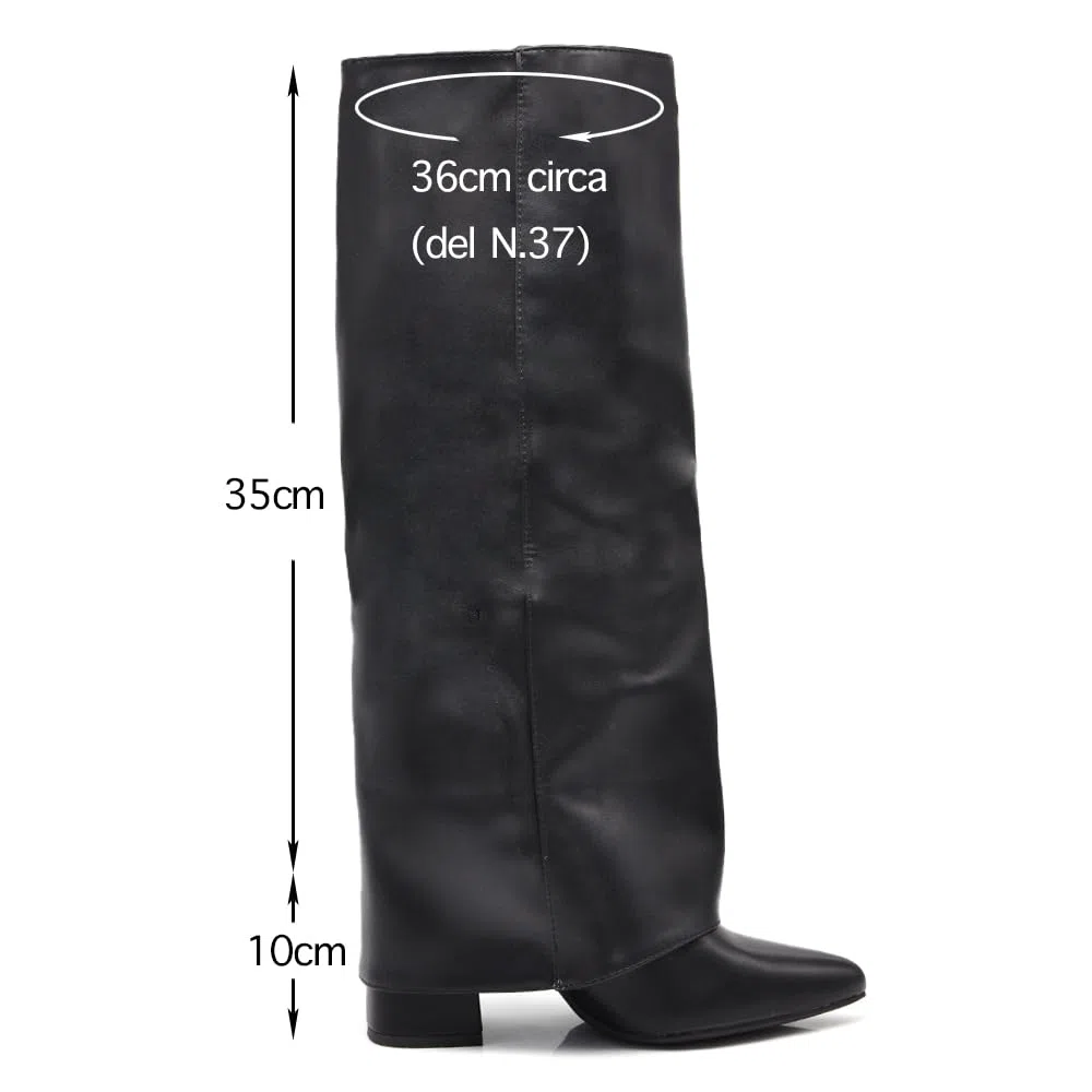 IF FASHION Stivali Alti A Punta Gambale A Ghetta Cownboy Texani Con Tacco Alto Da Donna GA017
