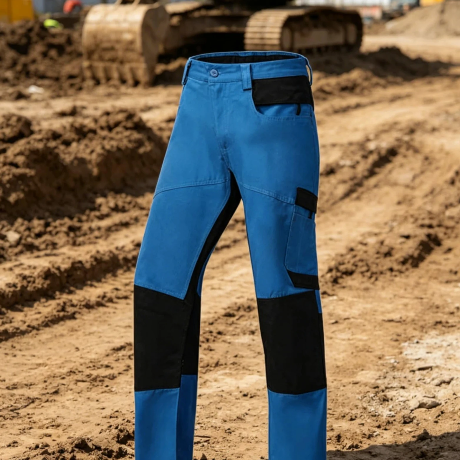 Pantaloni Antitaglio Tasche Multiple Pantaloni Antitaglio Motosega Regolabile Abbigliamento Protettivo per Cantiere, Blu Chiaro 32