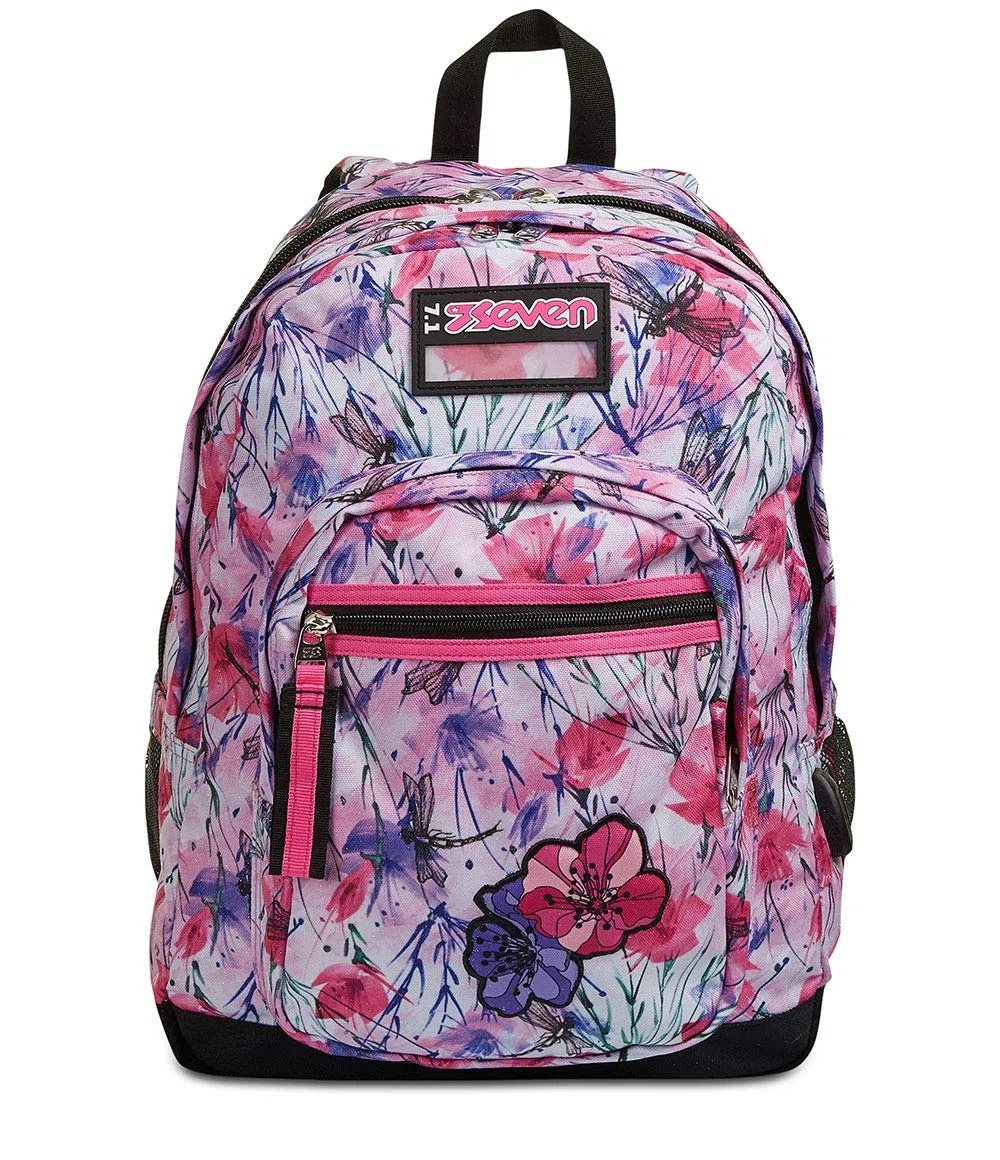 Seven Zaino Scuola Freethink, Rosa, Zaino Doppio Scomparto, Tasca Frontale e Tasca Porta Borraccia, Zaino Medie e Superiori, Bambina Ragazza