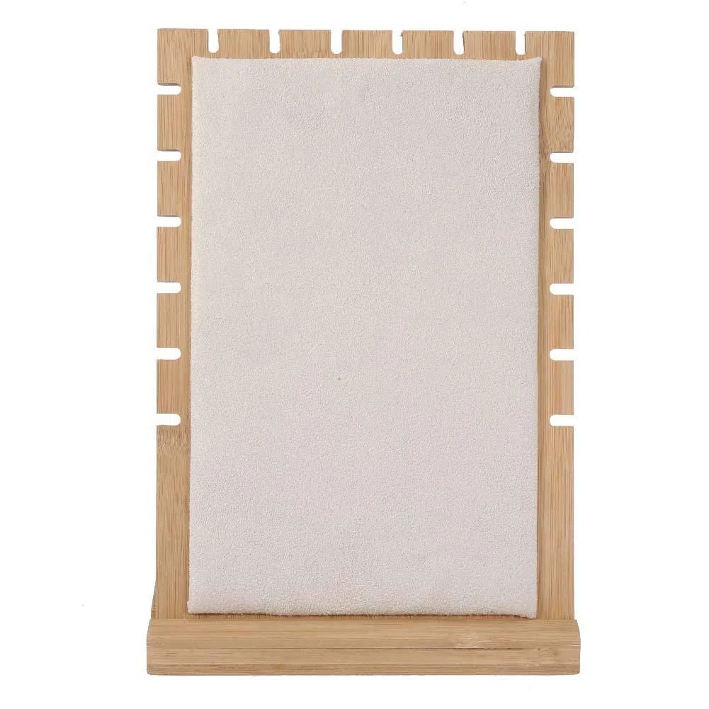 Focket Porta Gioielli, Porta Gioielli Organizzatore, Legno Ecologico Durevole Rimovibile per Collana per Ciondolo(Beige)