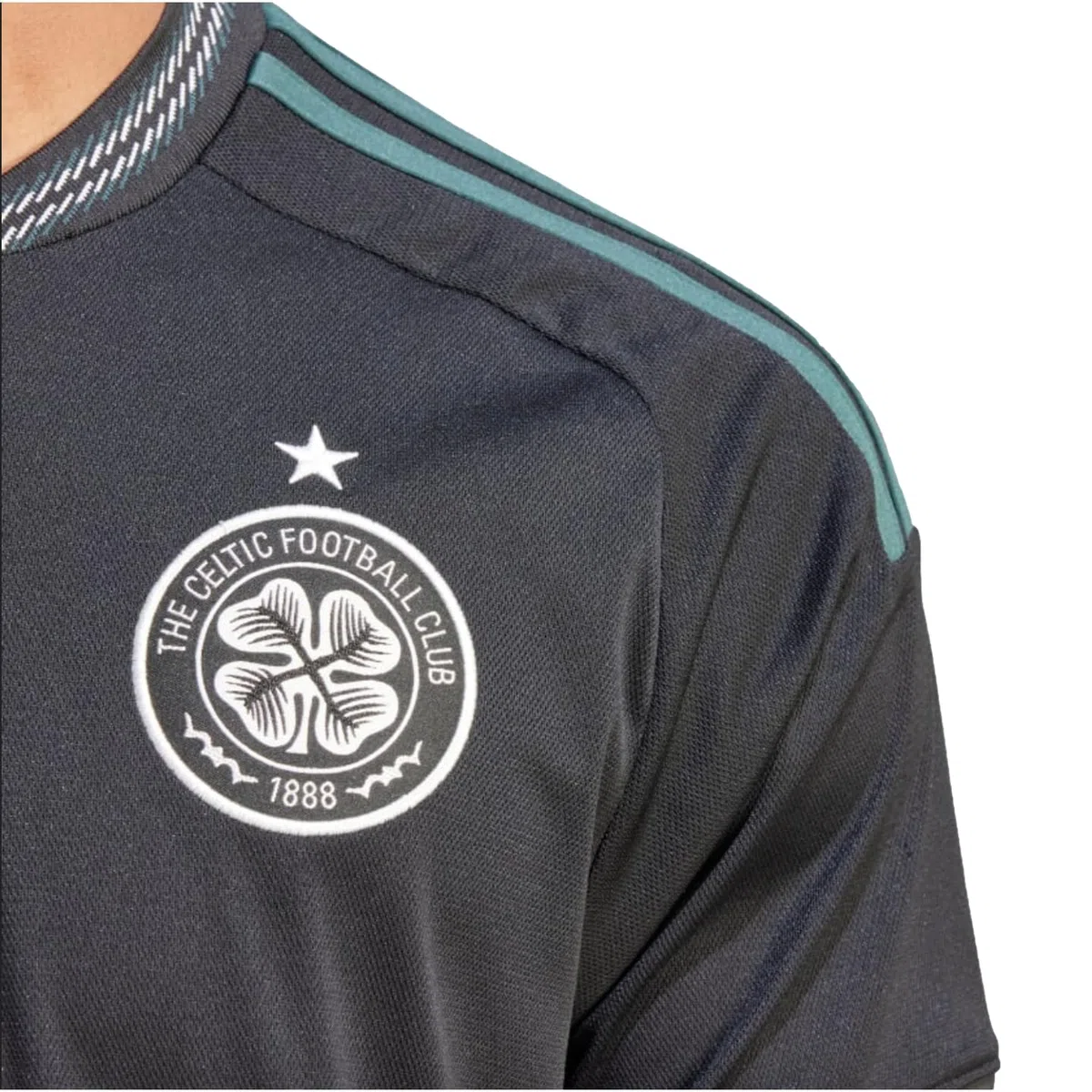 adidas Maglia da calcio Celtic 23/24 Away da uomo, colore nero, avvolta nel patrimonio scozzese, assorbe l'umidità