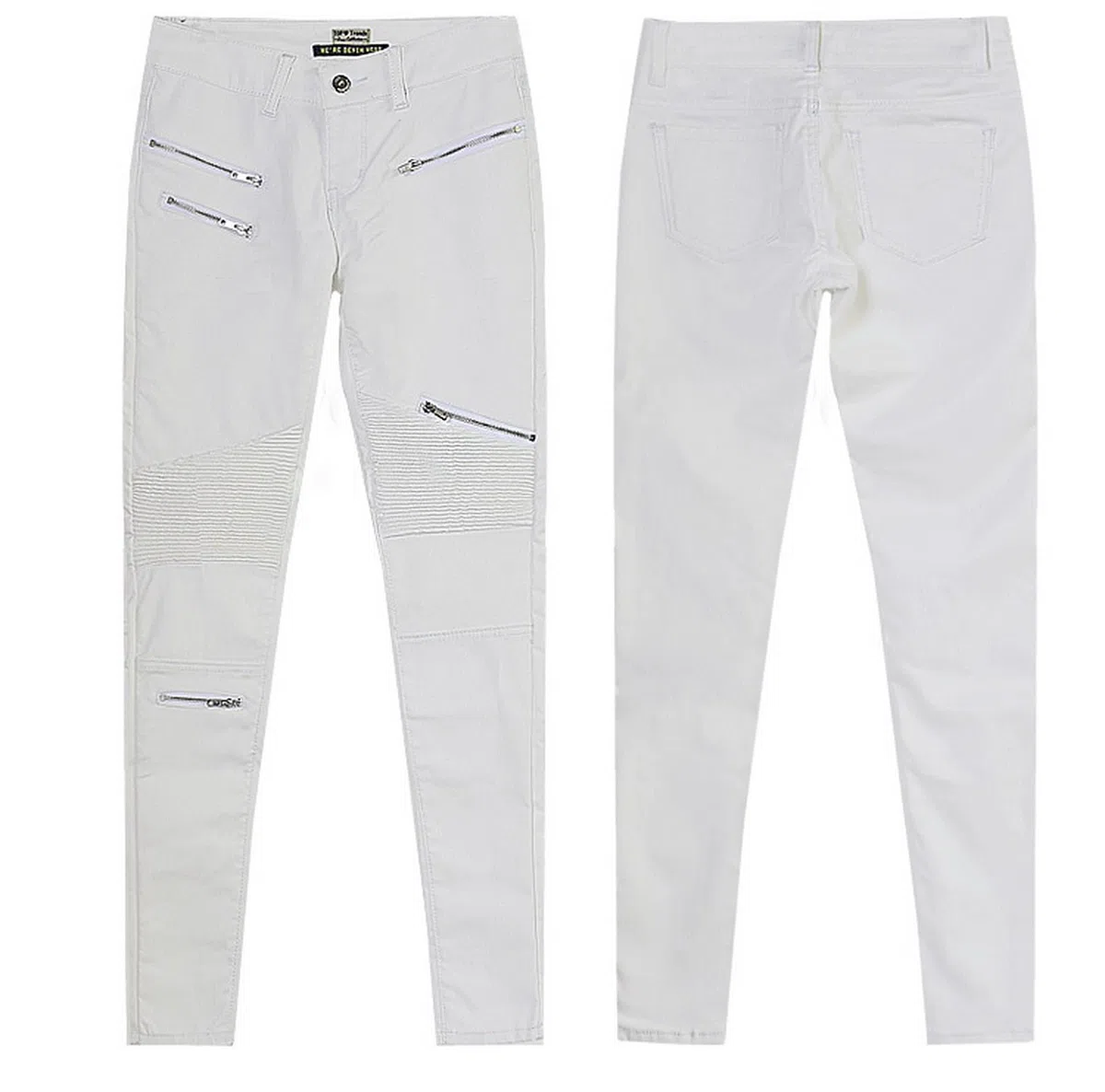 Pantaloni neri in denim rivestiti in pelle PU per le donne sexy stretti leggings da pilota elasticizzati