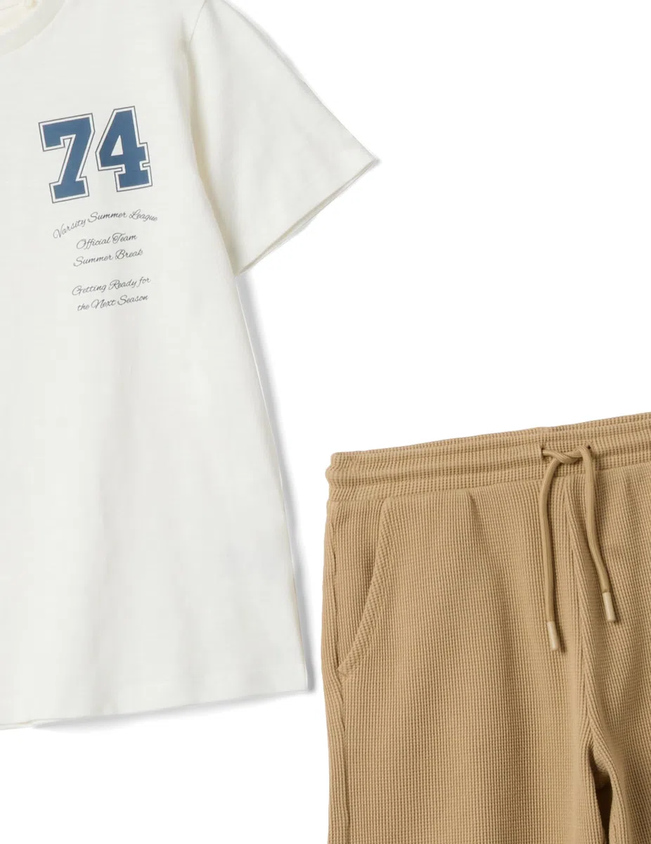 OVS KIDS Kit t-shirt shorts in puro cotone multicolor da ragazzo regular fit