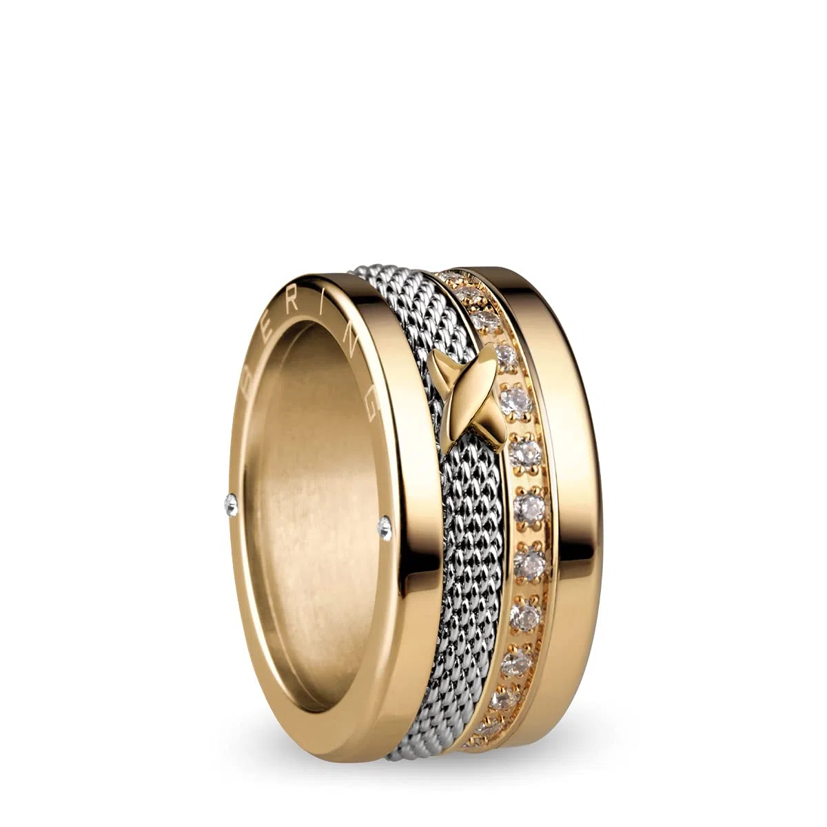 BERING Arctic Symphony Collection Symphony-Set-E - Anello da donna in acciaio inox, finitura lucida, color oro