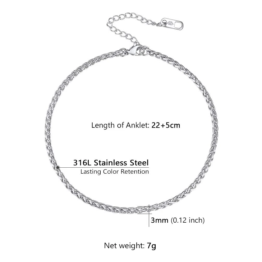PROSTEEL Cavigliera a Catena Regolabile Set Impilabili Estetica Tricolore Cavigliera Donna Minimalismo Vacanze al Mare