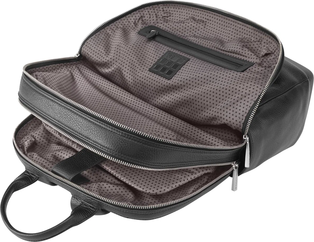 Moleskine Classic Pro Backpack in Pelle, Zaino Professionale da Ufficio, Zaino Porta Pc per Laptop, iPad, Notebook fino a 15'', Zainetto da Lavoro per Uomo, Dimensioni 43 x 33 x 14 cm, Nero