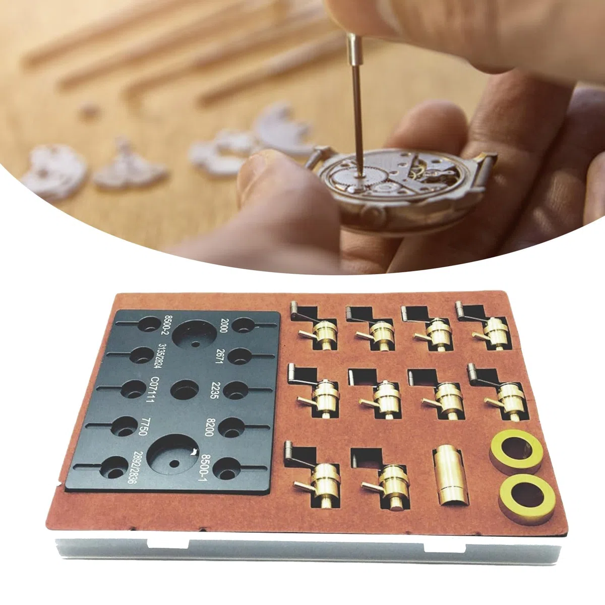 Set di barili professionali per la riparazione di orologi a molla, ideali per 10 tipi di calibri multipli efficienti, strumenti di manutenzione degli orologi, movimento a molla principale