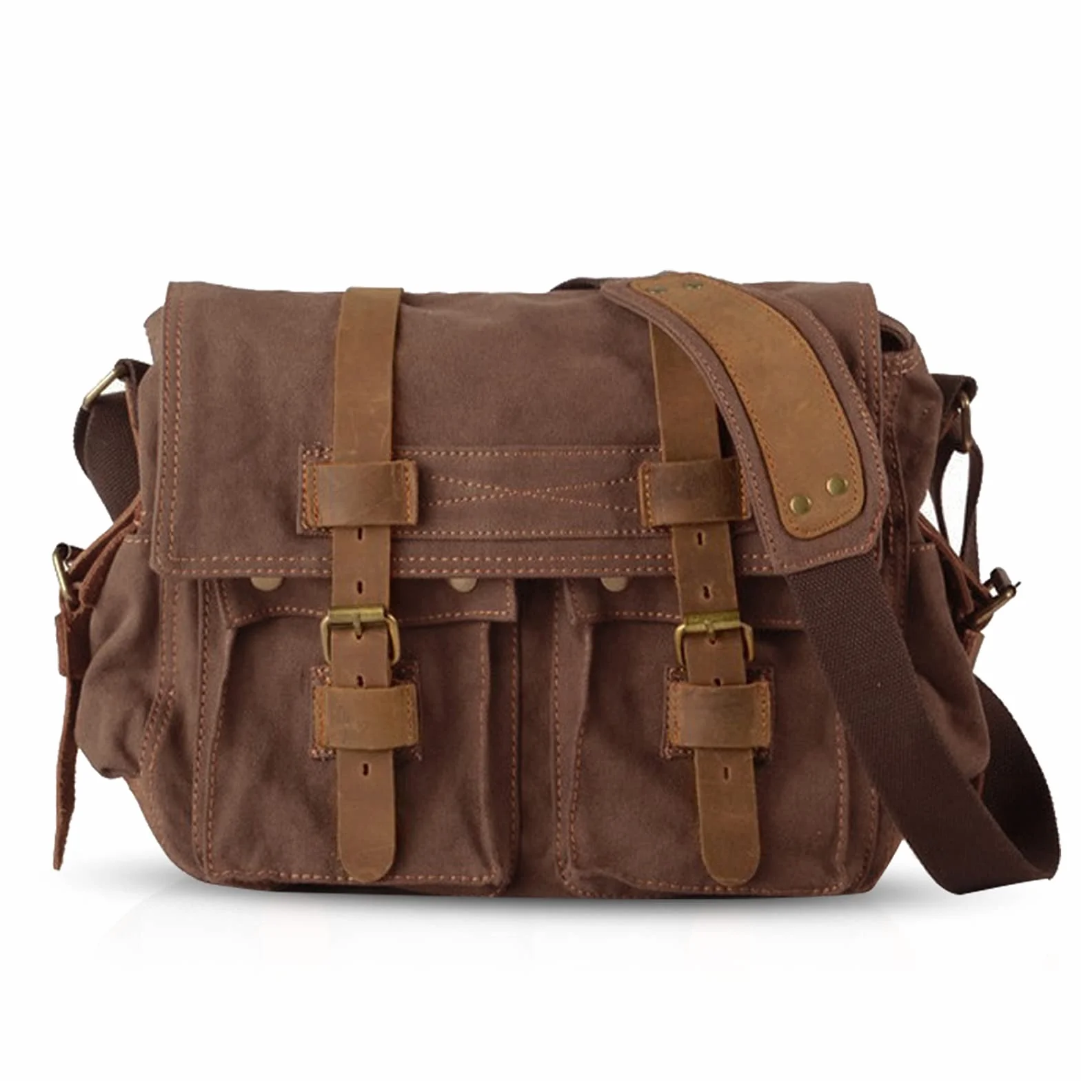 FANDARE Borsa messenger unisex in tela, borsa a tracolla per viaggi all'aperto, viaggi, pendolari, lavoro, borsa a tracolla per computer portatile da 14 pollici, per uomo/donna