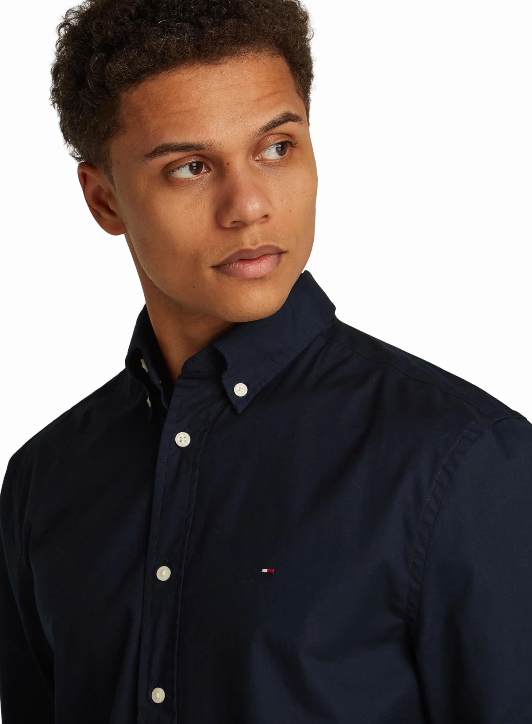 Tommy Hilfiger Uomo Camicia Flex Poplin Mini Tartan Shirt con Colletto a Punta