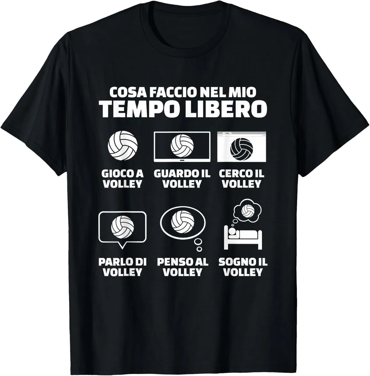 Pallavolo Volley Divertente Donna Uomo Regalo Tempo Libero Maglietta