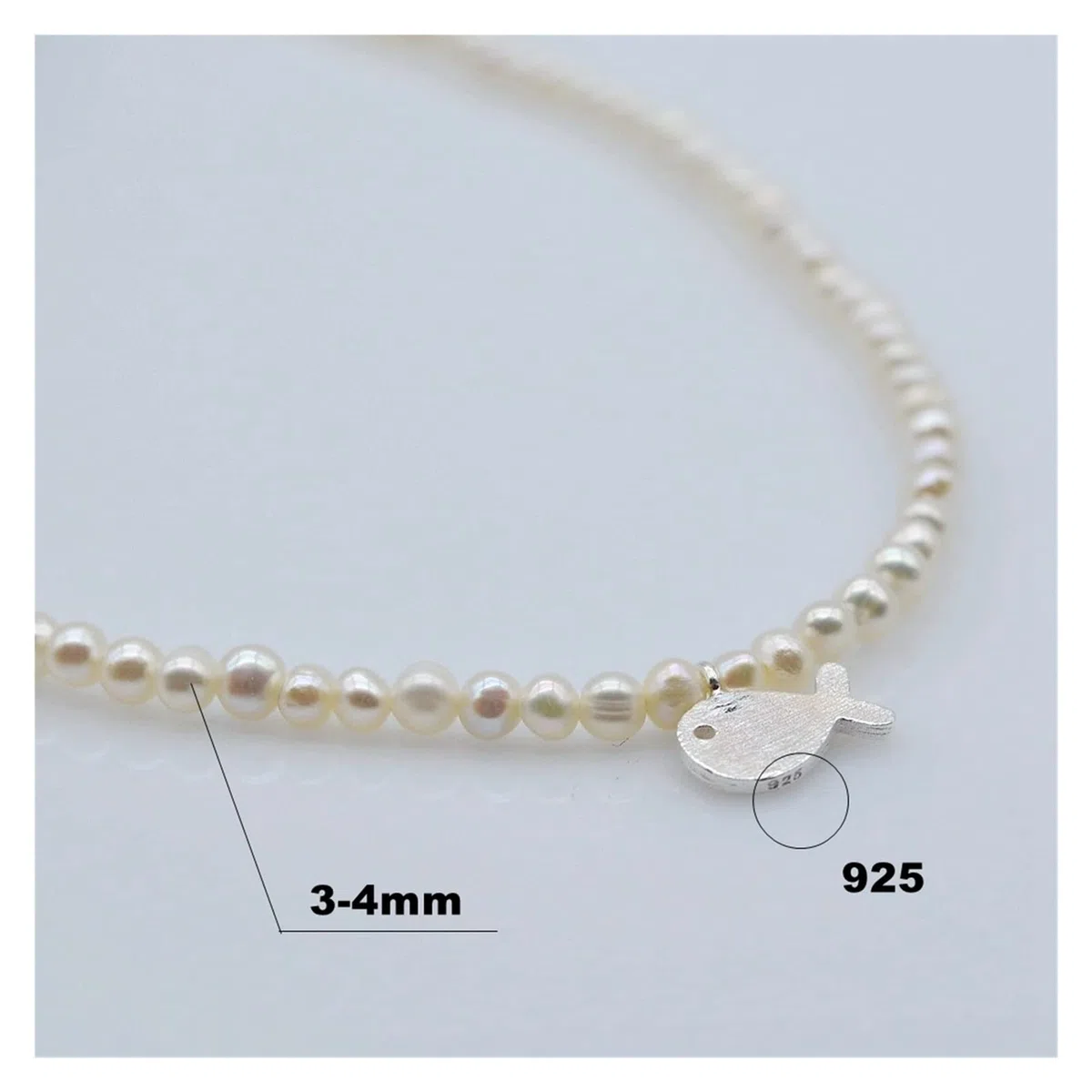 Collane da donna Simpatica collana di balene piccola collana di perle for ragazza con gioielli in argento fatti a mano in argento sterling 925 con perle naturali accessori alla moda