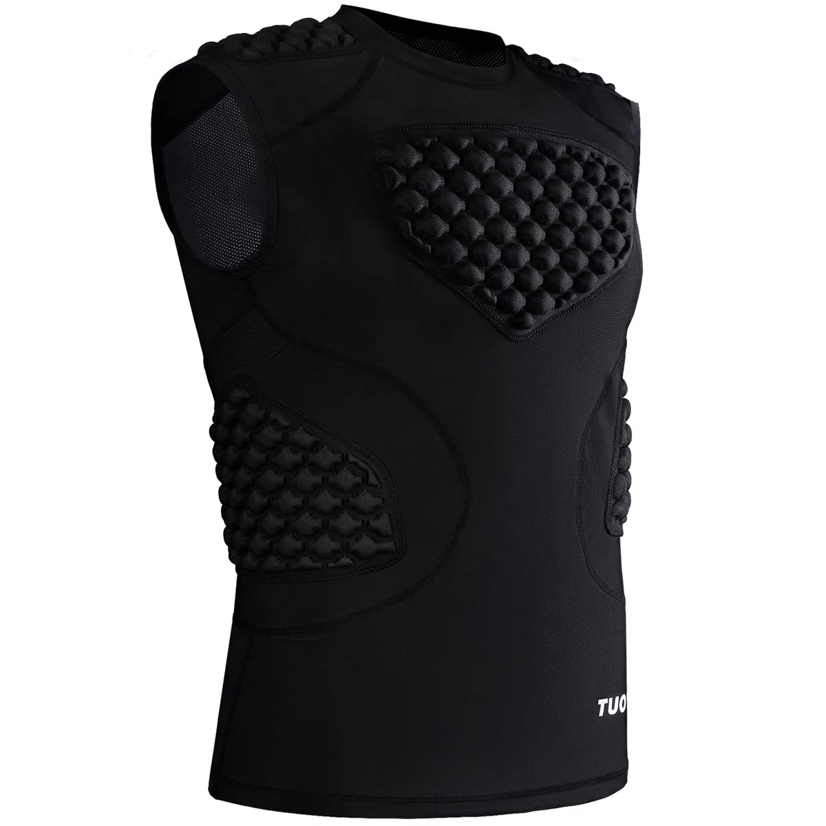 Maglietta Imbottita a Compressione – Taglie per Adulti e 6 Imbottiture Maglietta Protettiva Imbottita per Calcio Paintball Baseball