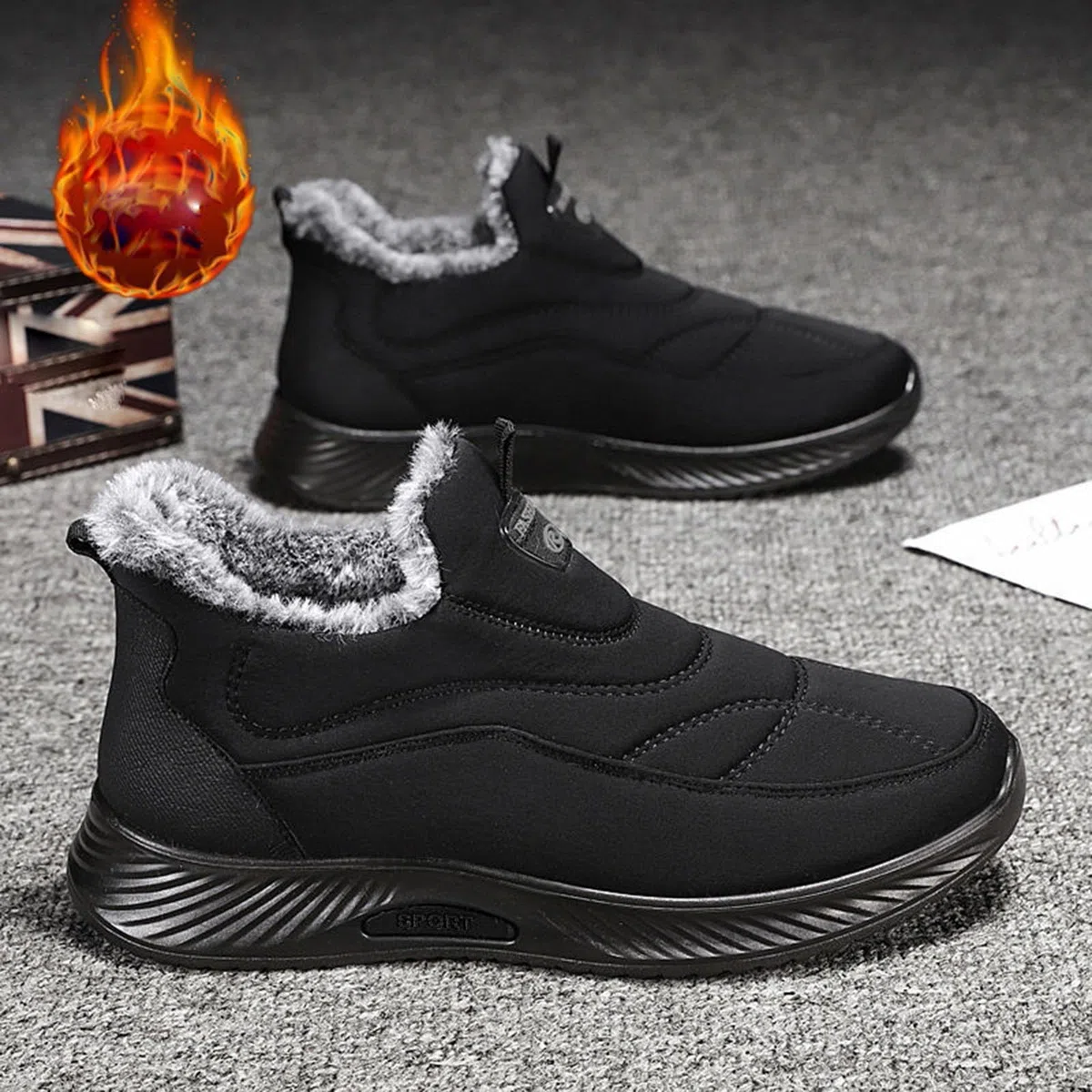 Scarpe Neve Uomo Invernali Comode Stivali Antiscivolo Foderati Caldo Stivaletti Camminata Casual Militari Scarpe Doposci Impermeabili Imbottiti Classico Scarponi Antinfortunistica Stivali Da Sci