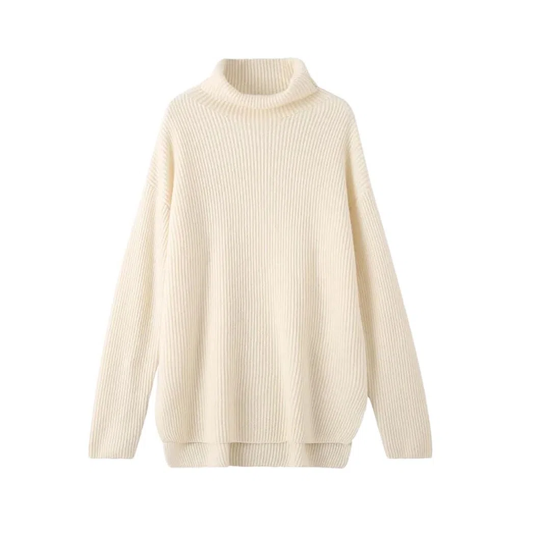 Haitpant Maglione da donna a collo alto in 100% cashmere, per autunno e inverno, lavorato a maglia, maglia calda