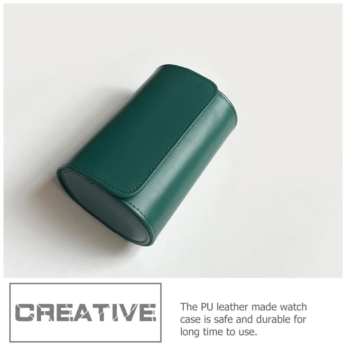 Porta da Orologi Pelle e Verde in Pu Viaggio Custodia Roll Piccoli, Design Antiurto e Pratico Classico per per Uomini