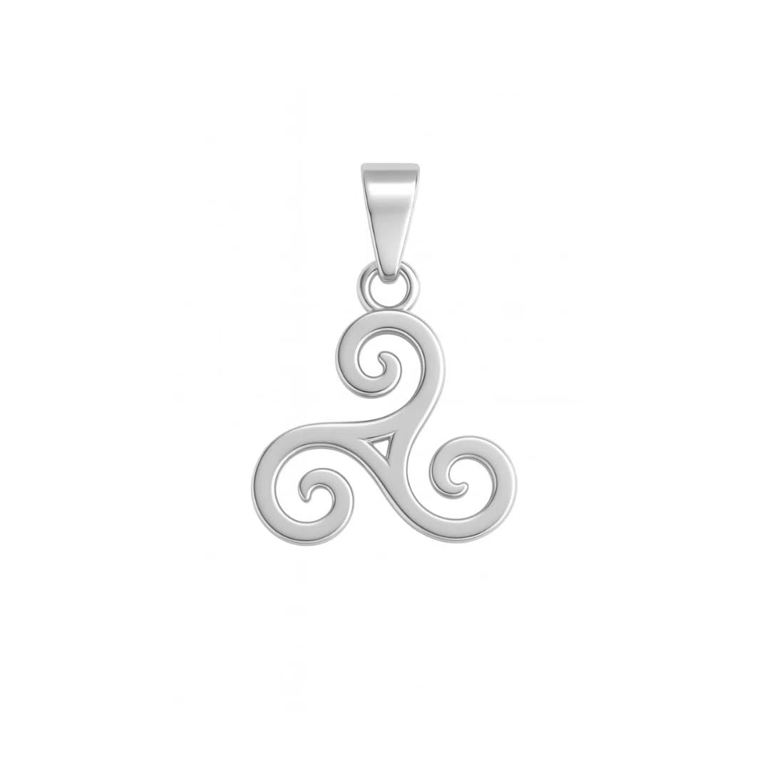 Ciondolo piccolo Triskel bretone in acciaio inossidabile – Triskelion Celtico simbolo energetico di protezione e armonia – gioiello unisex spirituale (catena non inclusa)