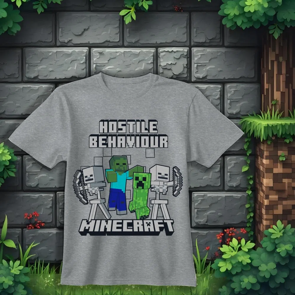 Minecraft Maglietta a maniche corte da ragazzo, confezione da 4 - Creeper, Ender Dragon, Skeleton, Zombie Graphic Set per bambini