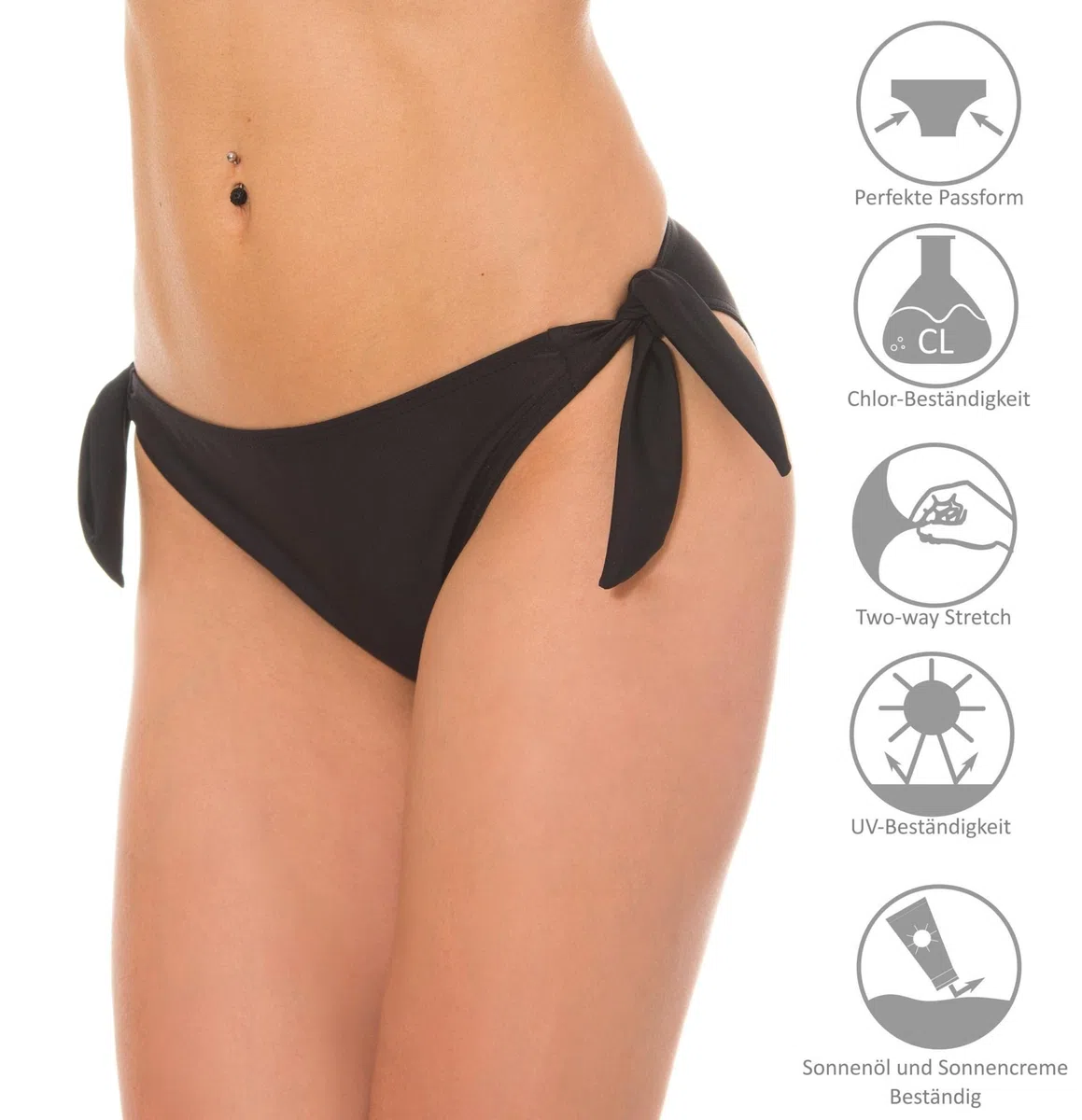 Aquarti Slip Costume Donna con Lacci Laterali – Slip Bikini Donna Vita Bassa in Tinta Unita
