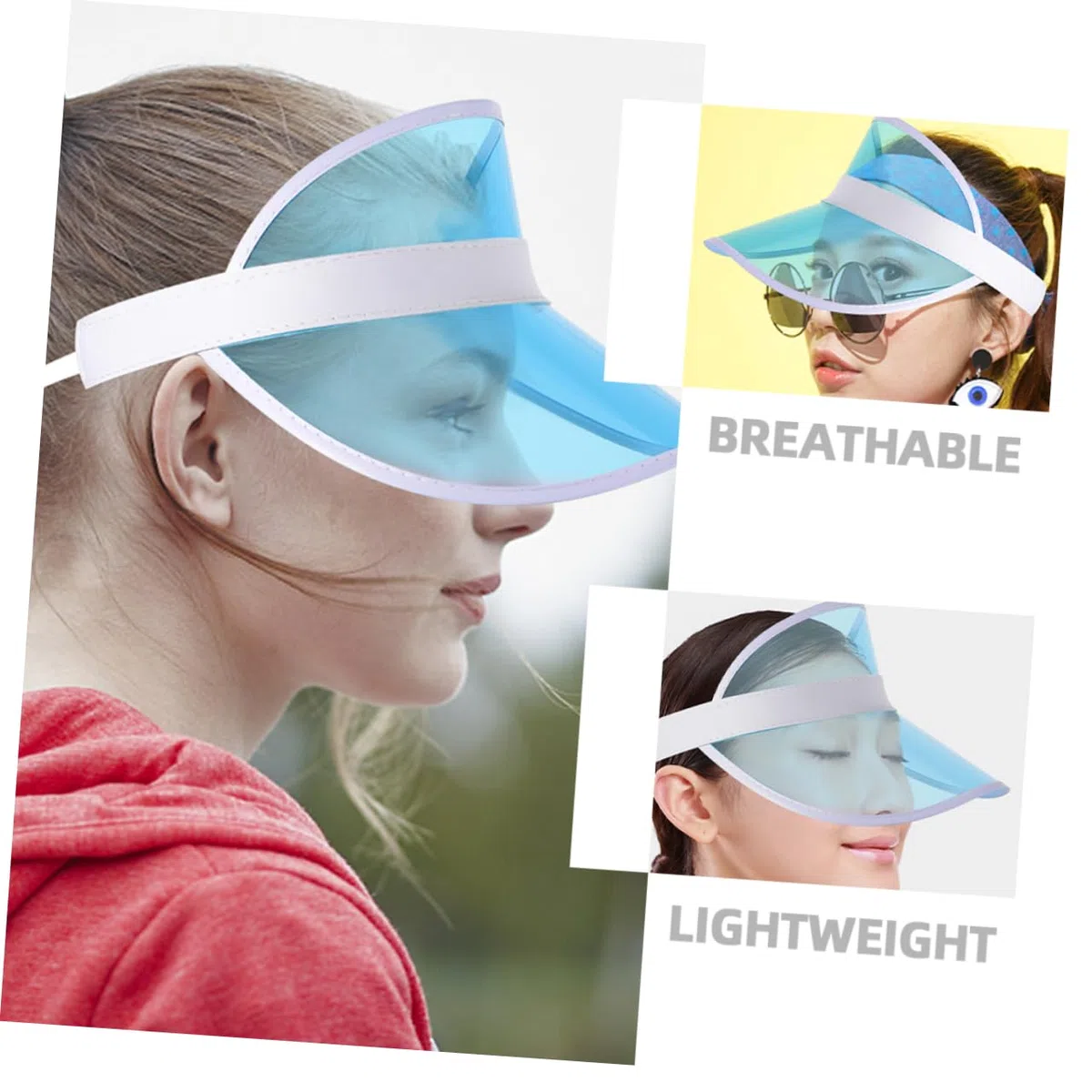 Toddmomy 8pezzi Cappellino Visiera Trasparente per Sole Protezione UV Estivi per Sport e attività all Colori