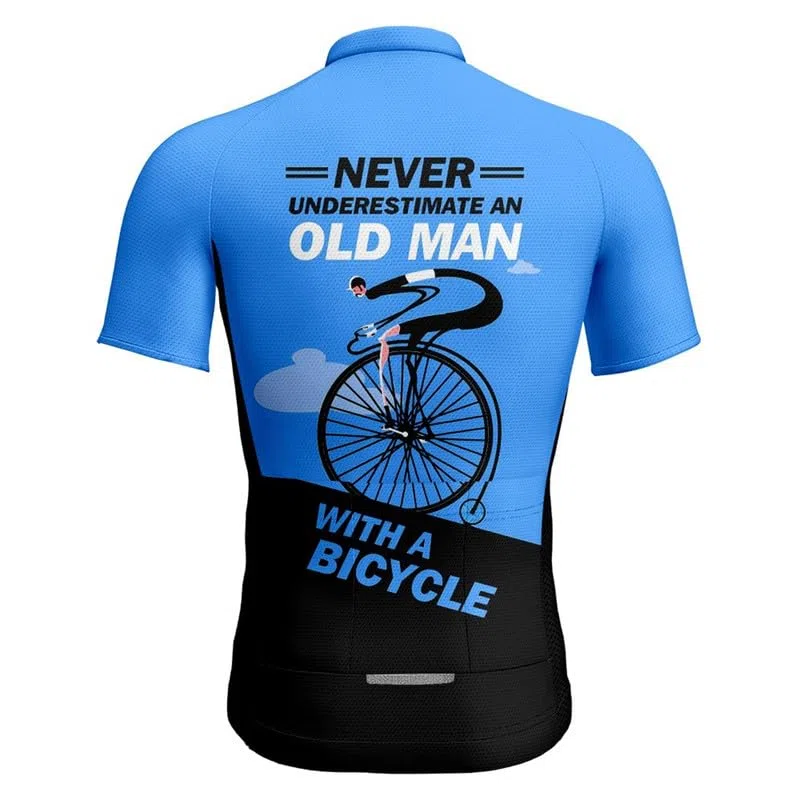 Old Man Maglia da Ciclismo Uomo Manica Corta Mountain Bike Bicicletta Camicia da Corsa Top Allenamento Sport T-Shirt