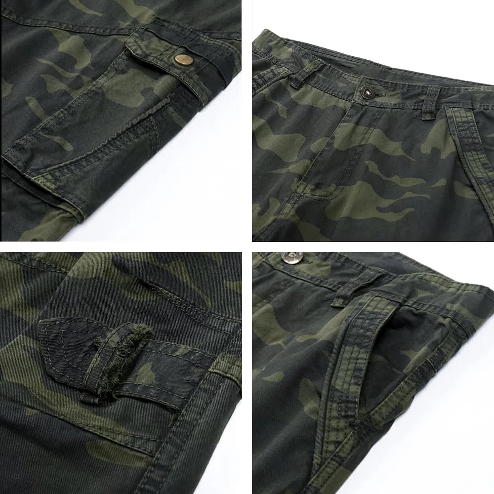 Cargo Militari Uomo Pantaloni da Lavoro Tattici Con Molte Tasche per Caccia in Cotone