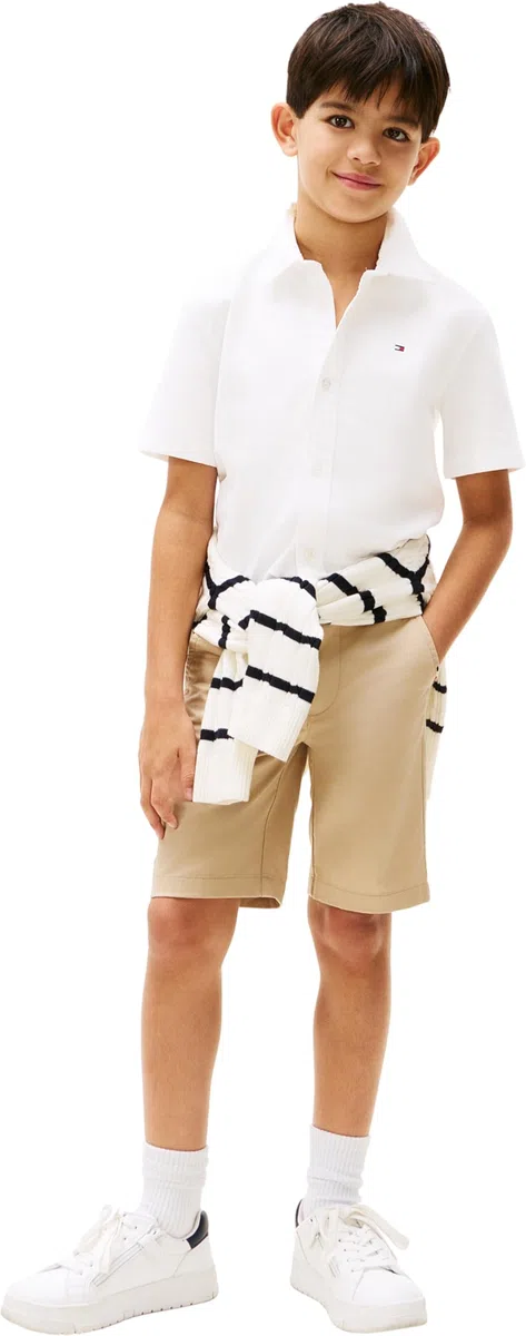 Tommy Hilfiger Stretch Oxford Shirt SS Kb0kb09554 Camicie Bambini e Ragazzi (Pacco da 1)
