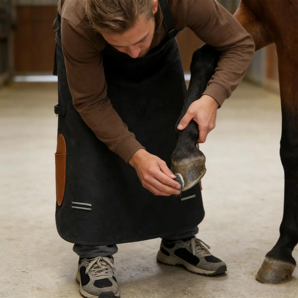 Grembiule Equestre Pantaloni Regolabili Heavy-Duty Con 2 Tasche Per | Grembiule Da Meccanico Per Macchinista, Meccanico, Carpentiere, Vigile Del Fuoco, Costruzione, Negozio E Officina