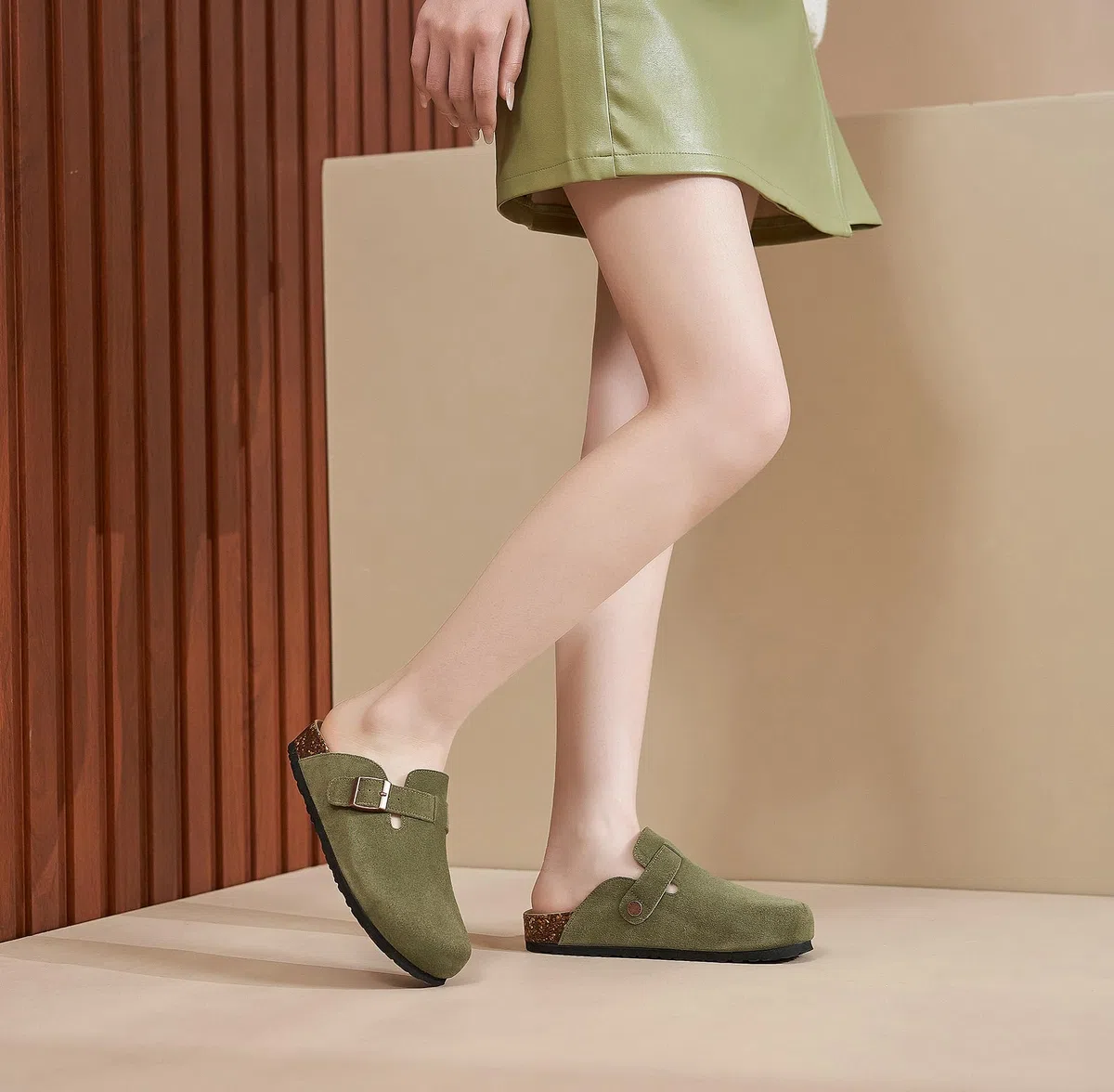 Meik Mangni Zoccoli e Sabot Donna Ciabatte da Uomo con Fibbia Regolabile al Piede Comodo Pantofole in Pelle Sandali di qualità,36-47 EU