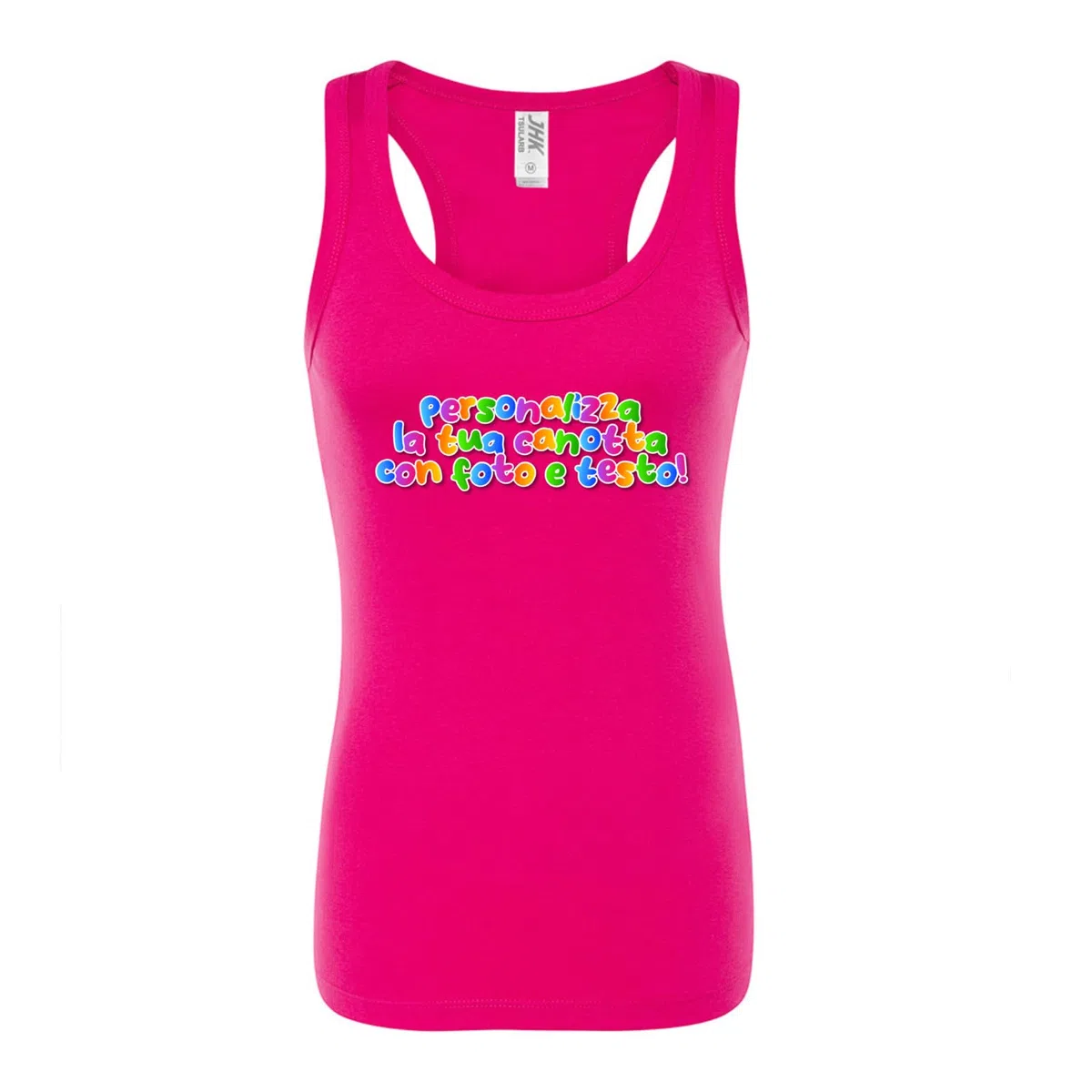 D&Vlab Canotta Donna in Cotone, Personalizzabile con Logo e Testo, per Mare, Piscina, Palestra, Sport, Disponibile in Bianco, Nero, Turchese
