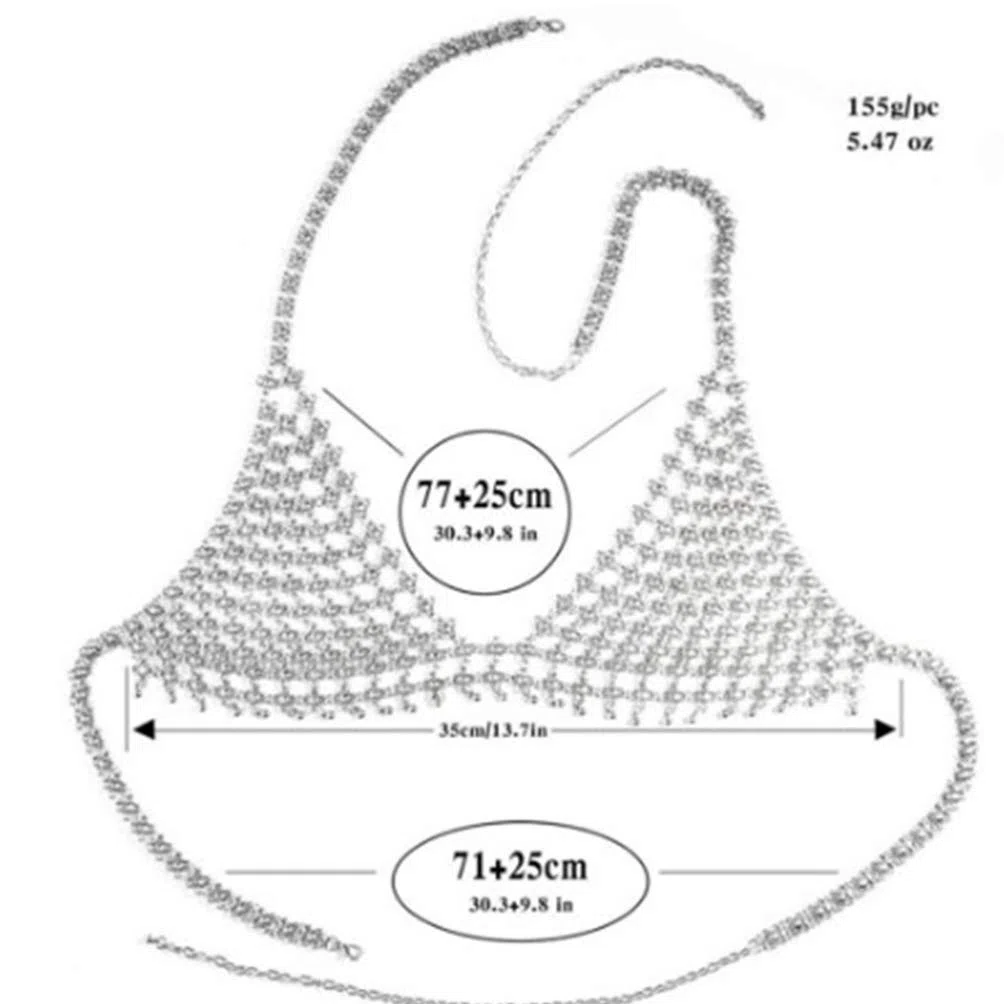 Happyyami Catena Corpo Donna Collana Reggiseno per Bikini Gioiello per Festa in Spiaggia per Donne e Ragazze