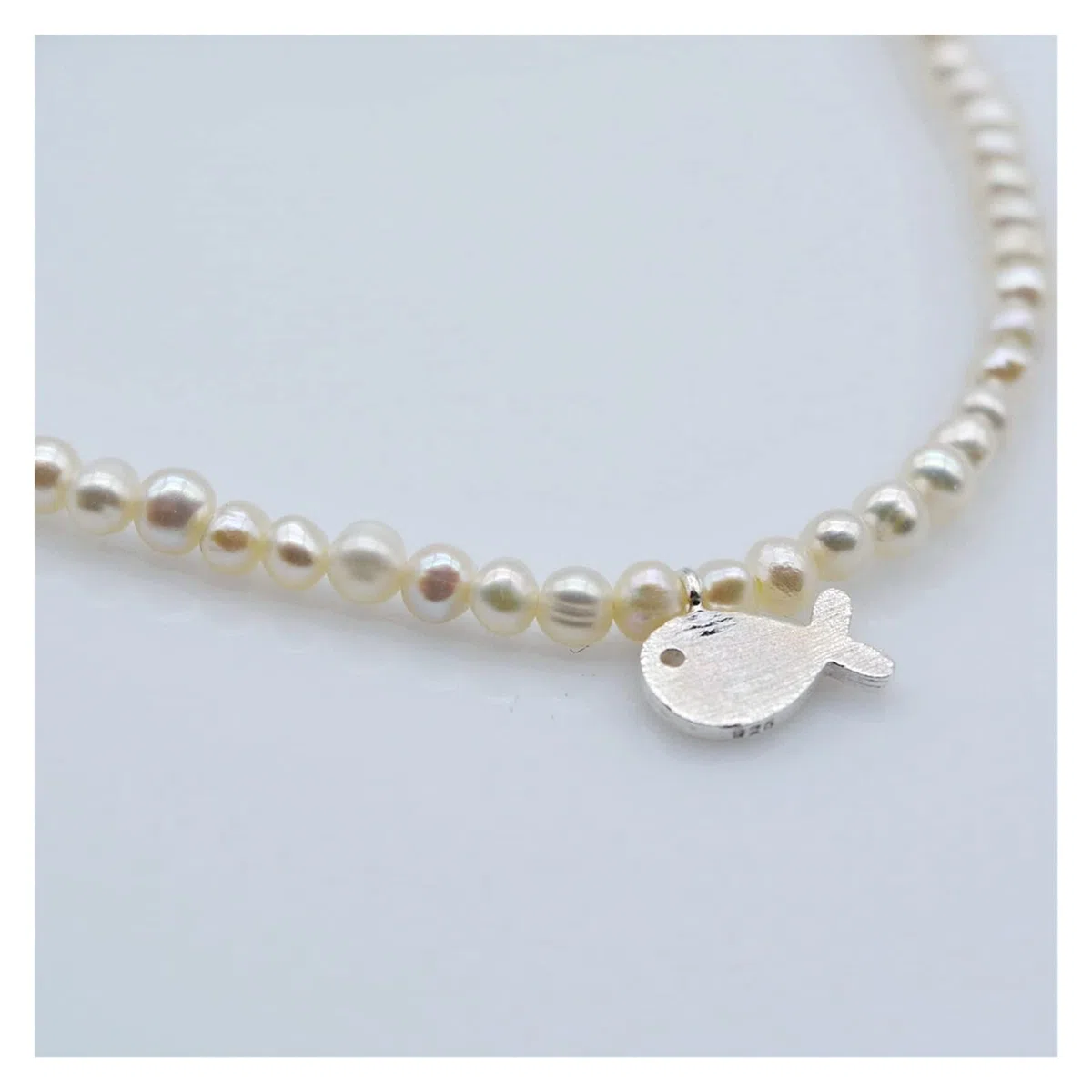 Collane da donna Simpatica collana di balene piccola collana di perle for ragazza con gioielli in argento fatti a mano in argento sterling 925 con perle naturali accessori alla moda