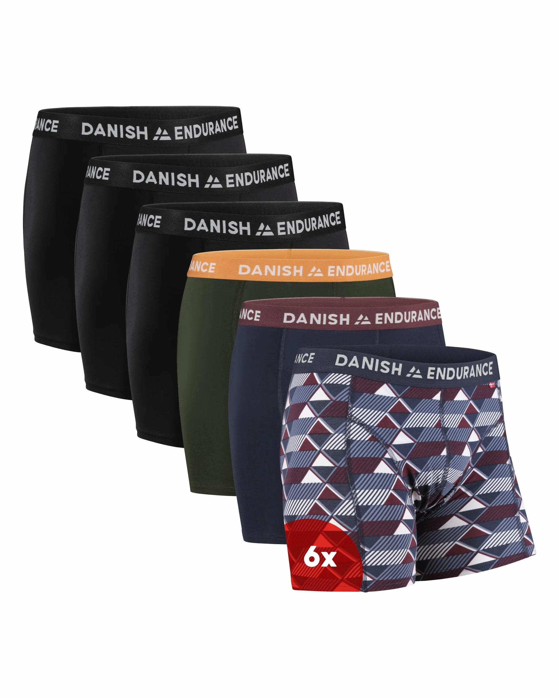 DANISH ENDURANCE, Boxer da uomo, in morbido cotone, elasticizzati, traspiranti, con o senza patta, confezione da 6 o 10