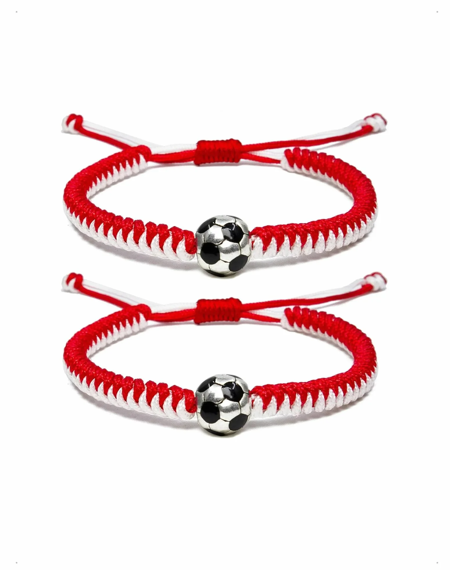 Set di 1/2 Braccialetti da Calcio per Bambini, Braccialetti dell'Amicizia Regolabili, Braccialetto Intrecciato da Calcio Regolabile, Regalo di Football per Bambini Sportivi, Adolescenti, B