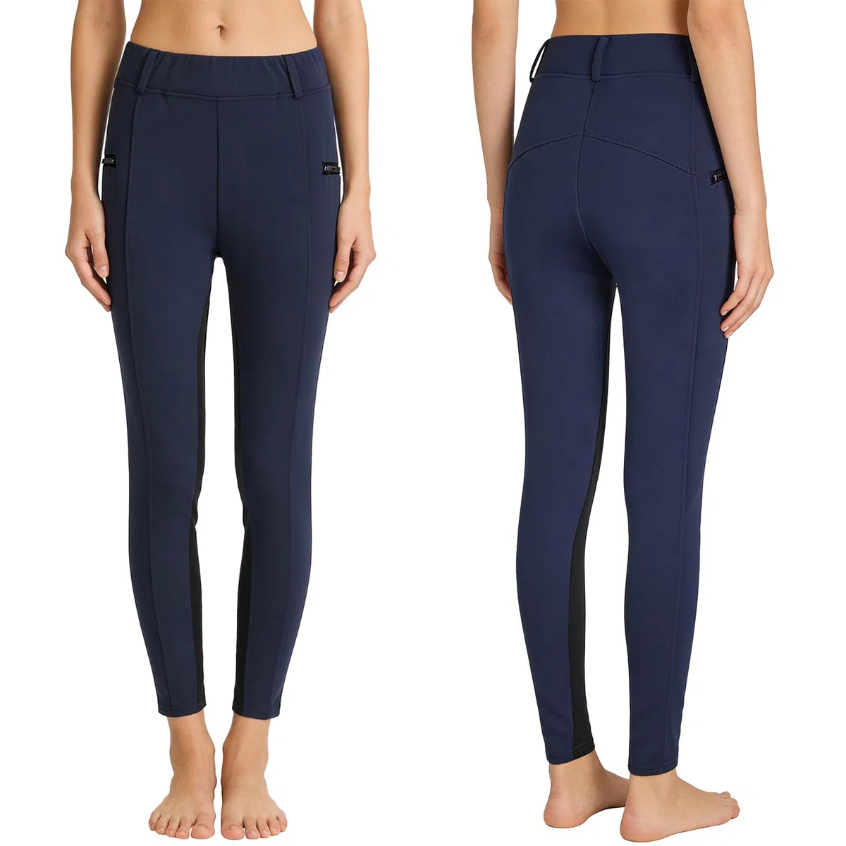 Choomomo Donna Pantaloni da Equitazione con Tasca con Cerniera Pantaloni da Equitazione A Vita Alta Donne Collant Sportivi Allenamento Danza