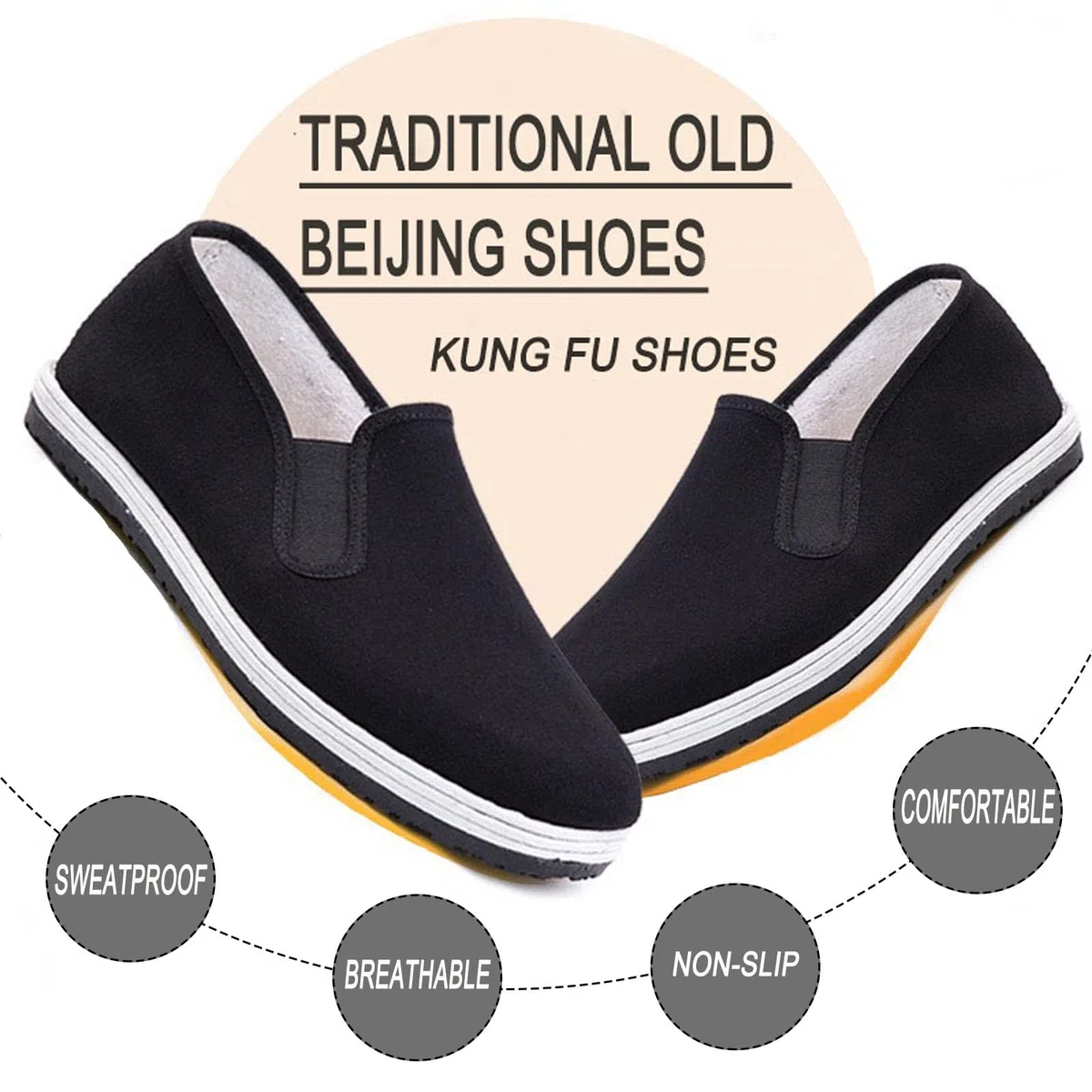 Zapatos Chinos tradicionales de Kung Fu, Zapatos de Tela antideslizantes de Beijing antiguos Zapatos de Tai Chi de Lona transpirable con Suela de goma Melaleuca adecuada para Hombres y Mujeres