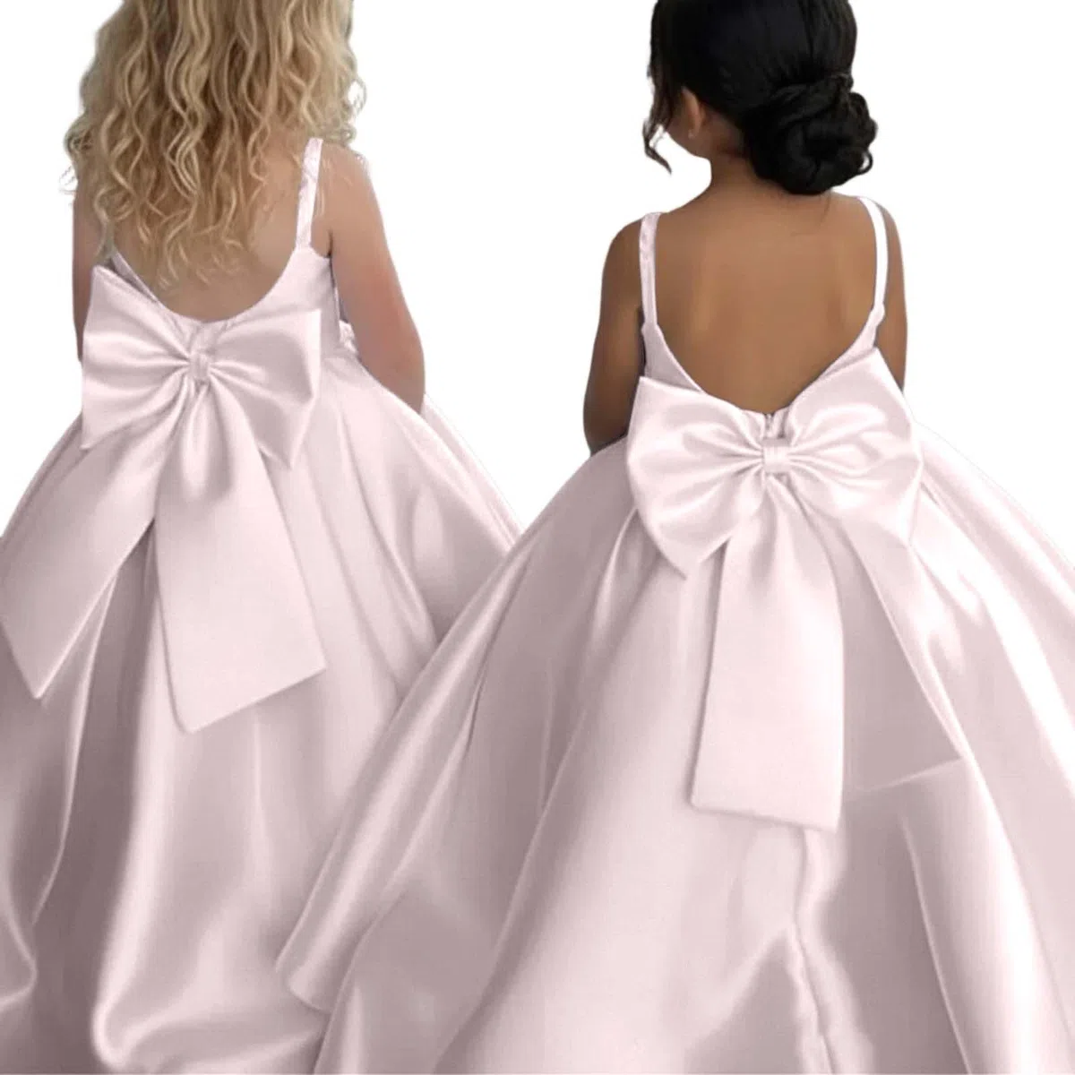 Generisch Elegante abito da bambina con slitta cattedrale, per fotografia di matrimonio, concorso, abbigliamento formale, gonna in tulle da principessa, per feste