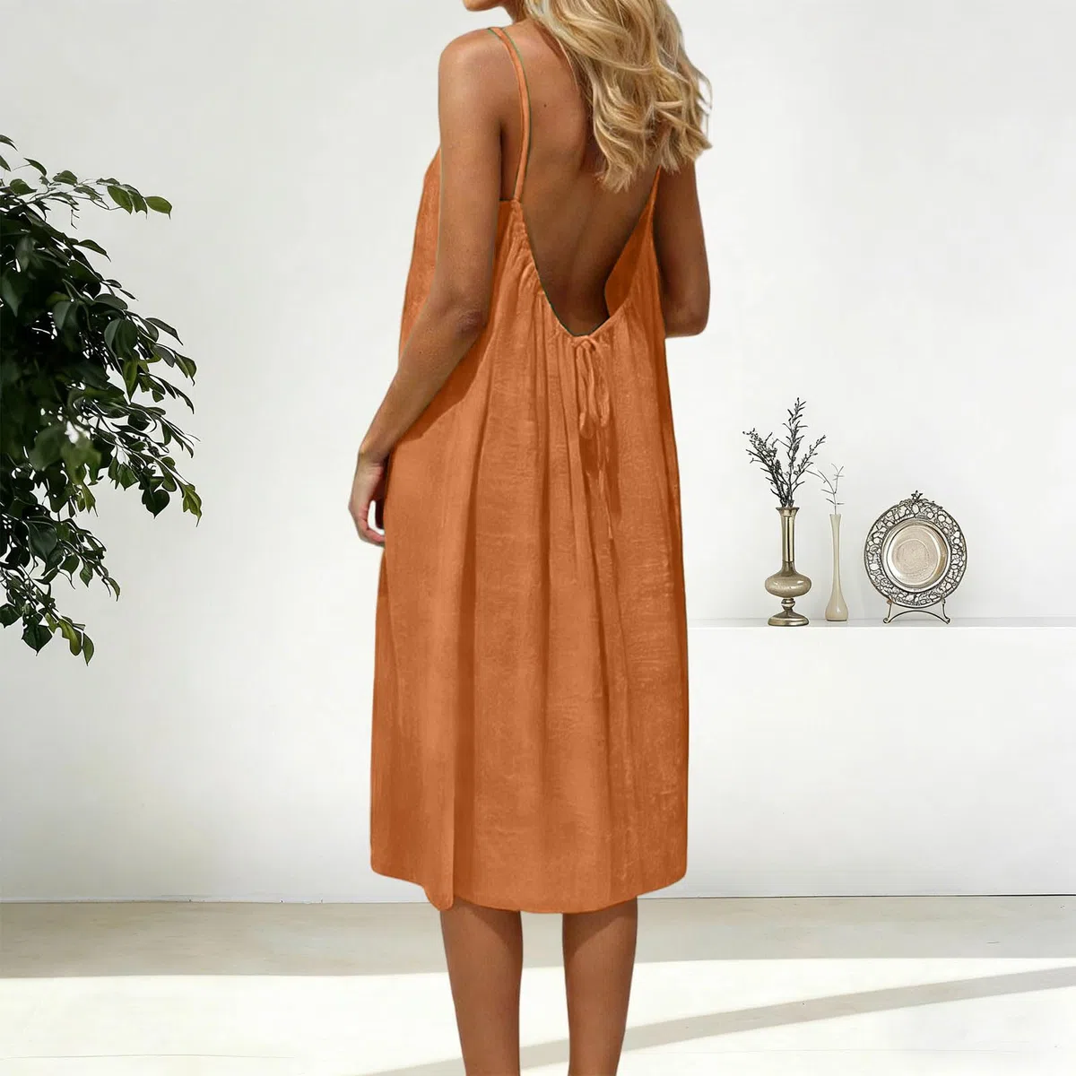 Vestito donna Estivo Abito Schiena Scoperta da Donna con Schiena Scoperta Senza Maniche Vestito Vestiti Estivi Vestiti Senza Maniche per Spiaggia Vacanza Matrimonio Estate Dresses For Women Spiaggia
