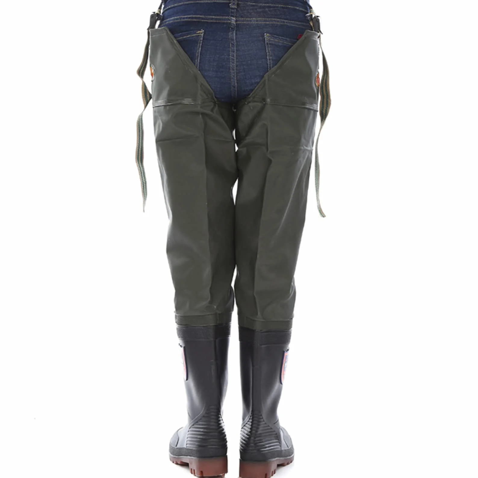 Pantaloni Pesca Impermeabili in Maglia Uomo, Scarpe Acqua Alte al Ginocchio Pantaloni Gamba PVC Trampolieri Regolabili Stivali Gomma Antiscivolo Stivali Pesca All'aperto Trampolieri