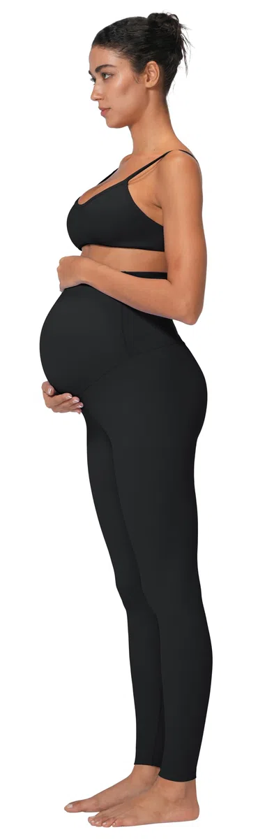 Sunzel SUNZFLY Leggings Premaman da Donna, Morbidi, a Vita Alta, per Yoga, Allenamento, Lounge, Comfort per Tutto Il Giorno, Nero, L