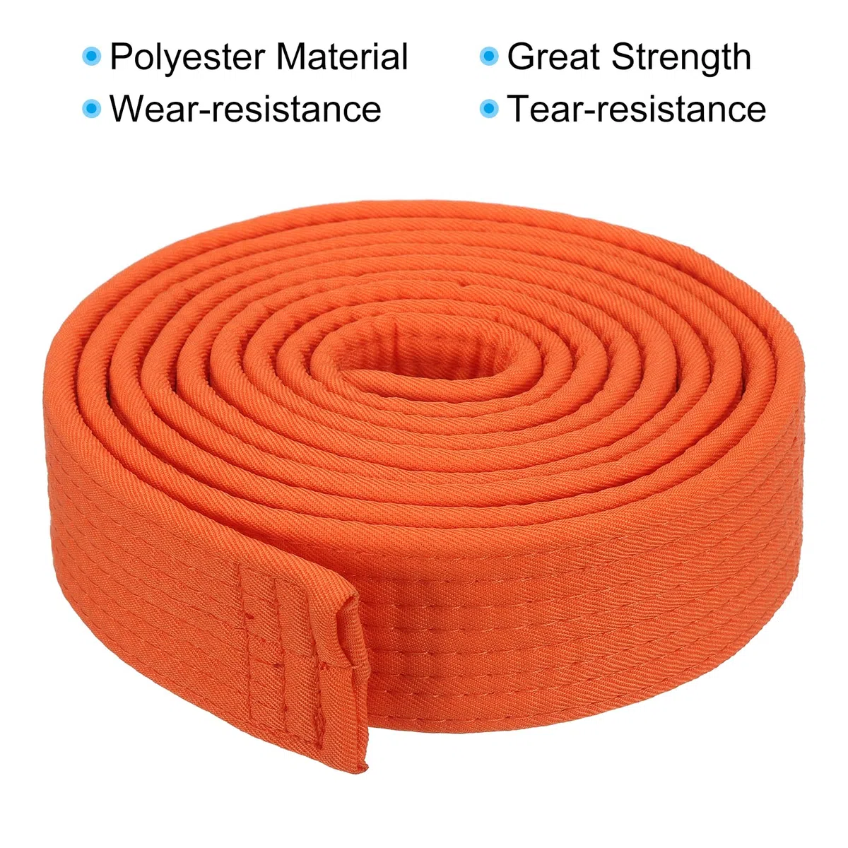 PATIKIL Cintura di Rango Colorata Taekwondo 1,6" x7,2 Piedi 2,2m, Cintura da Karate Judo Arti Marziali in Poliestere per Insegnamento Allenatore, Arancione