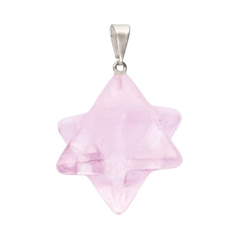 Ciondolo MERKABA di quarzo rosa