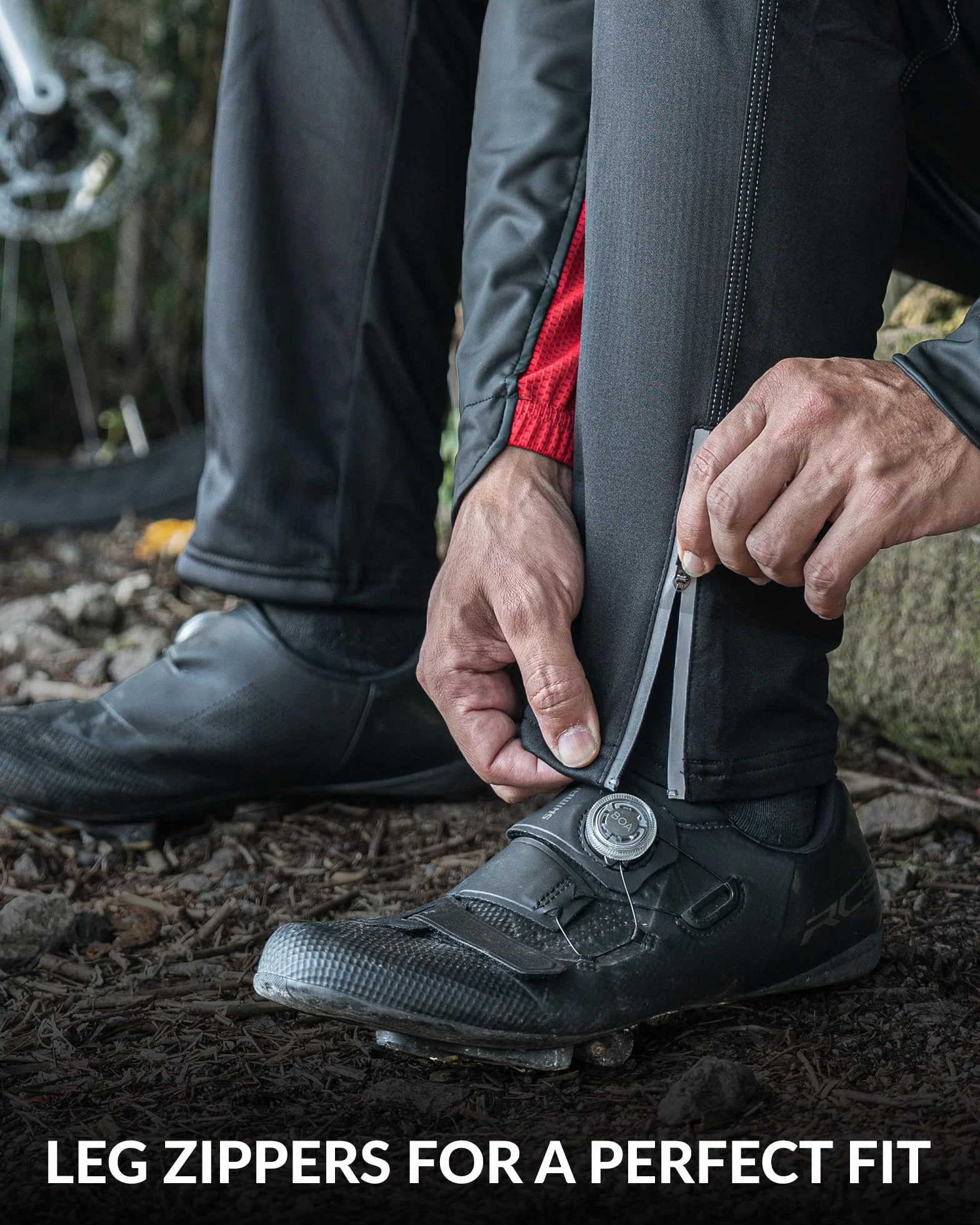 ROCKBROS Pantaloni Sportivi Invernali da Ciclismo, Pantalone per Bici Corsa Escursionismo Lavoro, Antivento Traspirante, Uomo Donna, con Pile Interno, Abbigliamento Sportivo