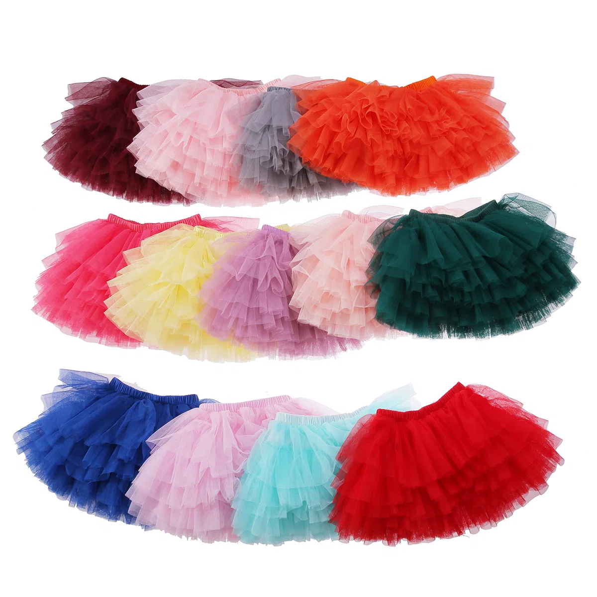 Eaasok Baby Girls' Tutu Skirt Toddler 6 Layered Tulle Tutus 1-8T Pink