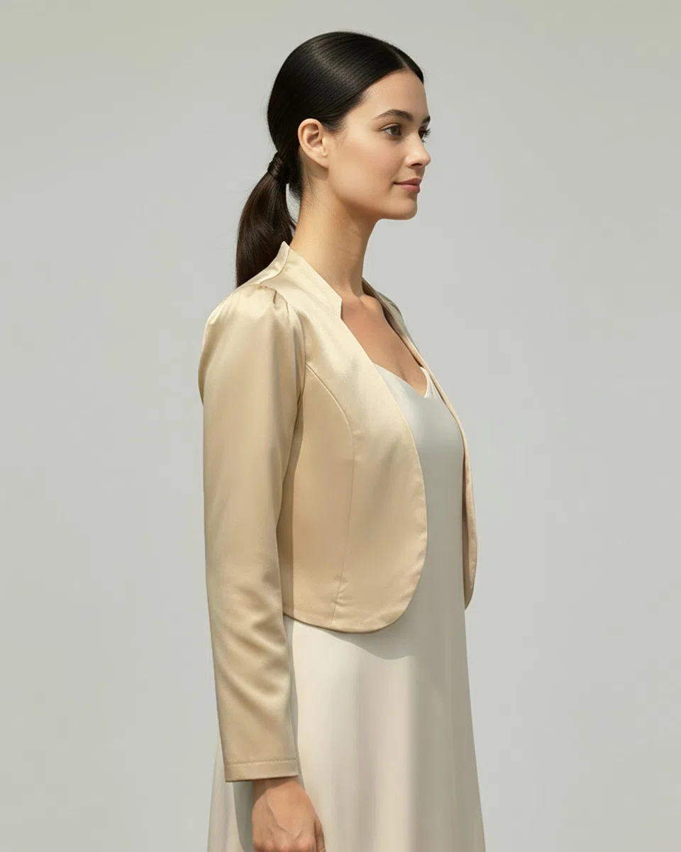 BlackButterfly Formale Raso a Maniche Lunghe Bolero Giacca