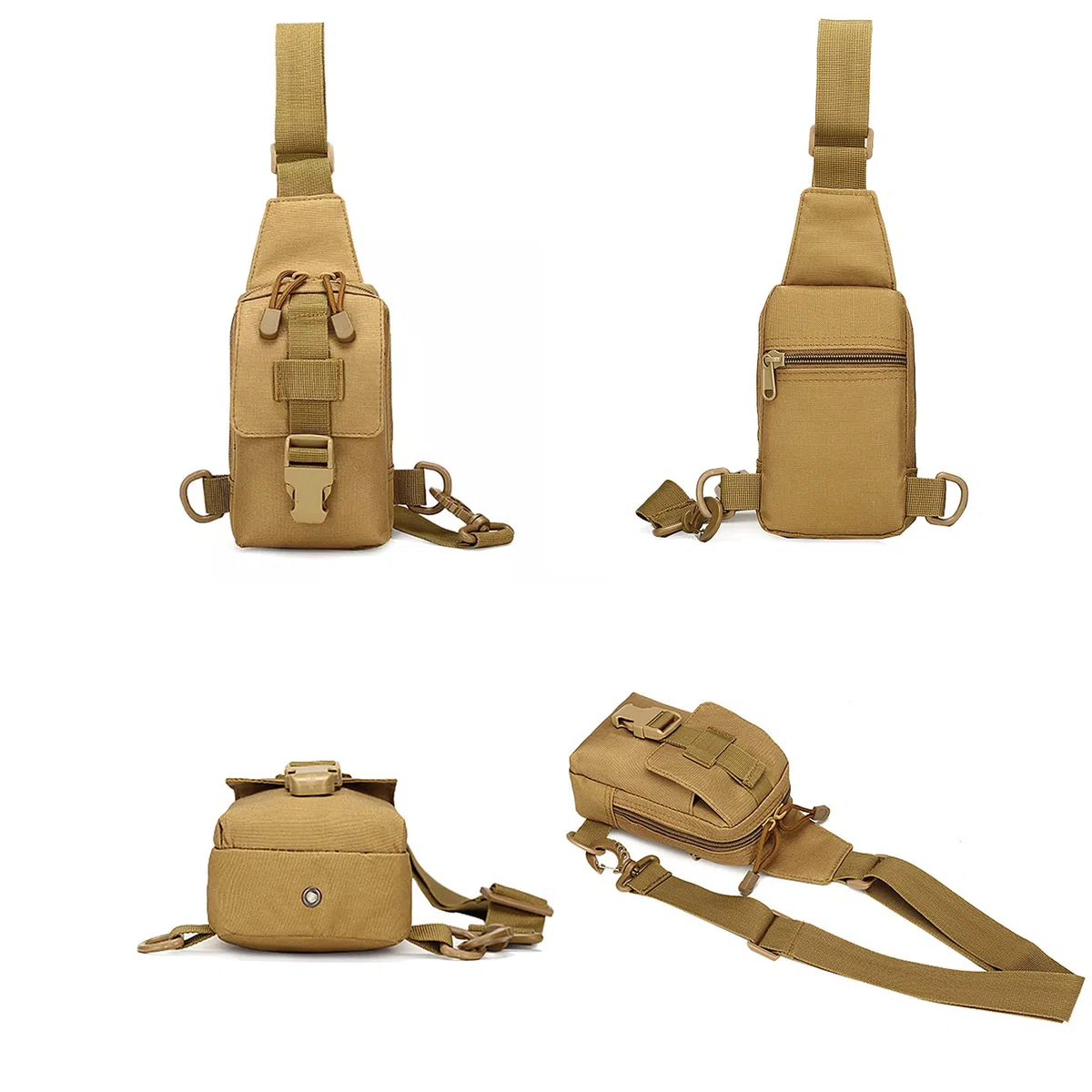 Zaino Monospalla Mini Tattico Uomo Donna Militare Borsa Petto Piccola Nylon Impermeabile 800D Borsa a Tracolla per Campeggio Escursionismo Trekking Ciclismo Viaggio - Mimetica CP