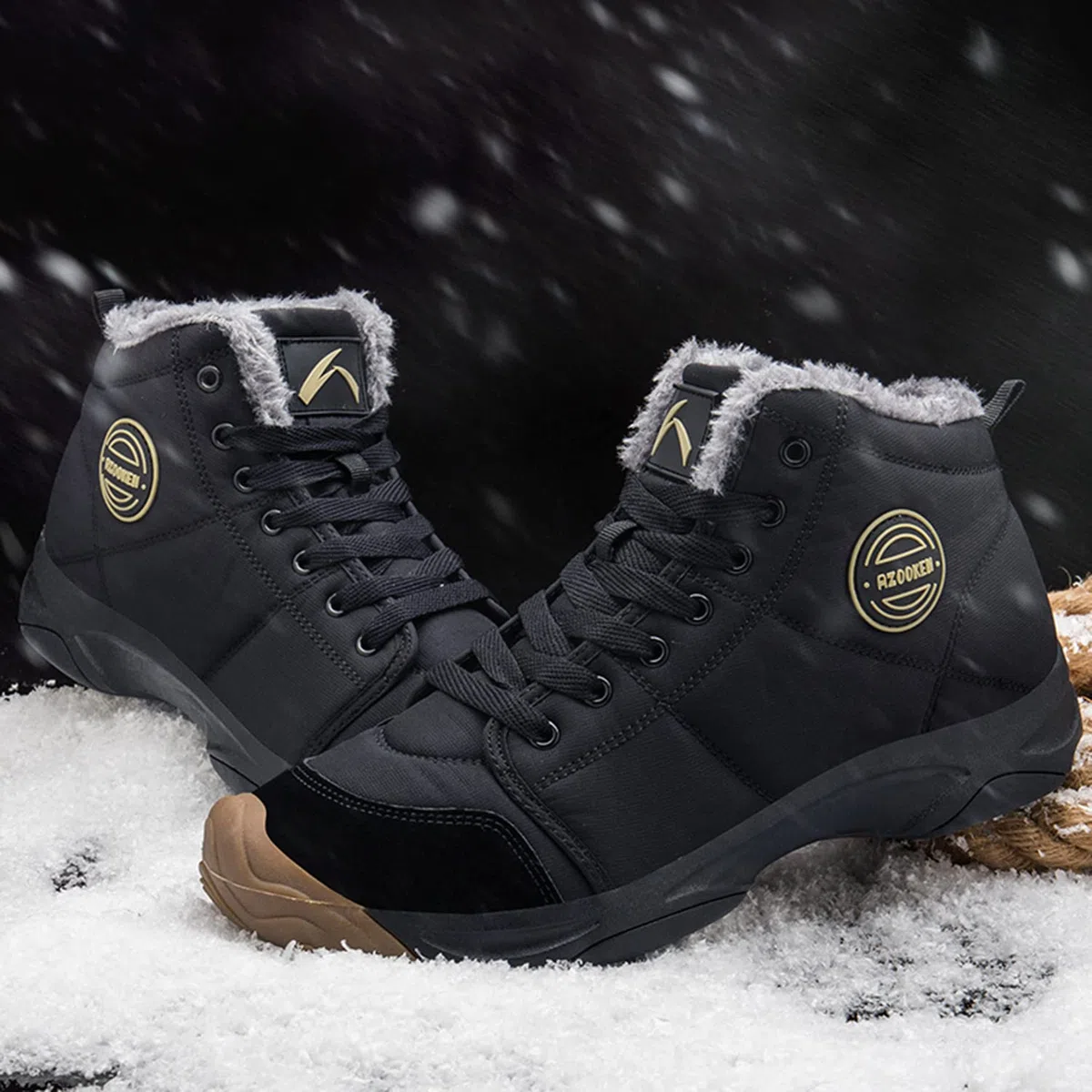 Azooken Scarpe da Trekking Stivali da Escursionismo in Pelle Impermeabile per Invernali Uomo Outdoor Cinque colori Uomo Donna 36-48