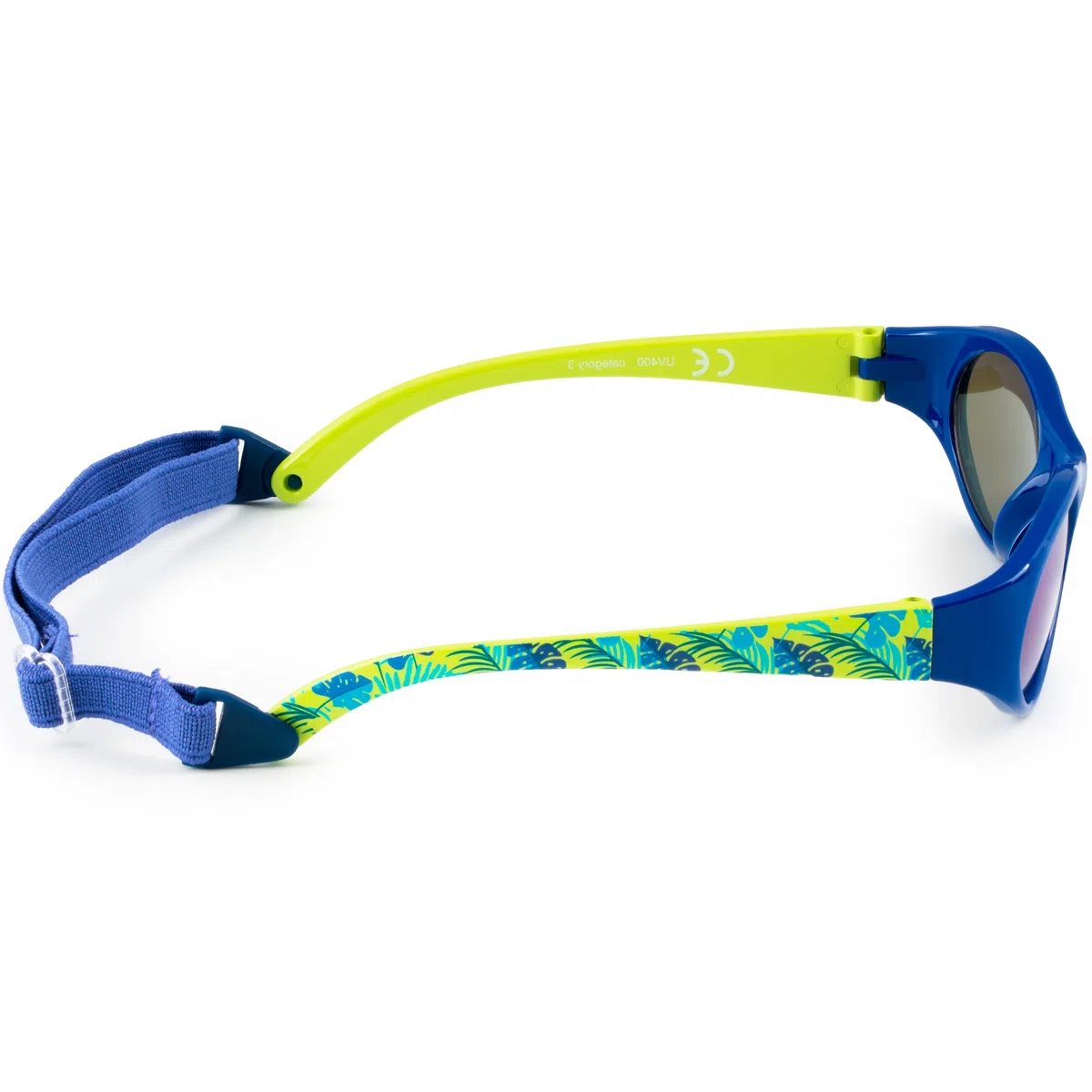 Kiddus Occhiali da Sole per Bambini e Bambine. Da 2 anni. In Gomma Flessibile. Elastico Regolabile e Rimovibile. Protezione 100% UV400