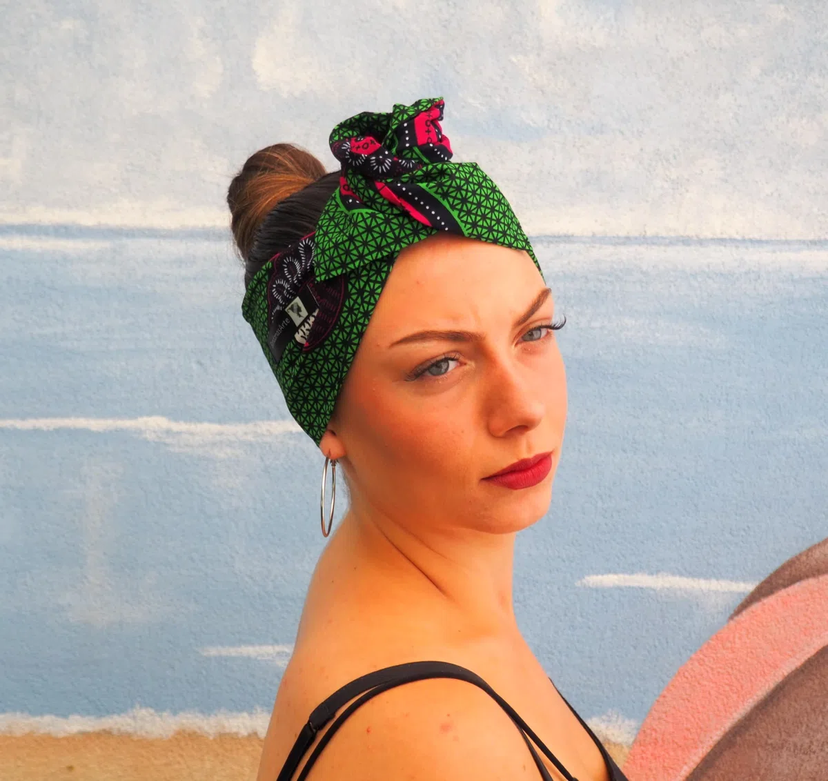 Generico Fascia capelli BANDANASARTE con ferretto modellabile,100% cotone pregiato WAX