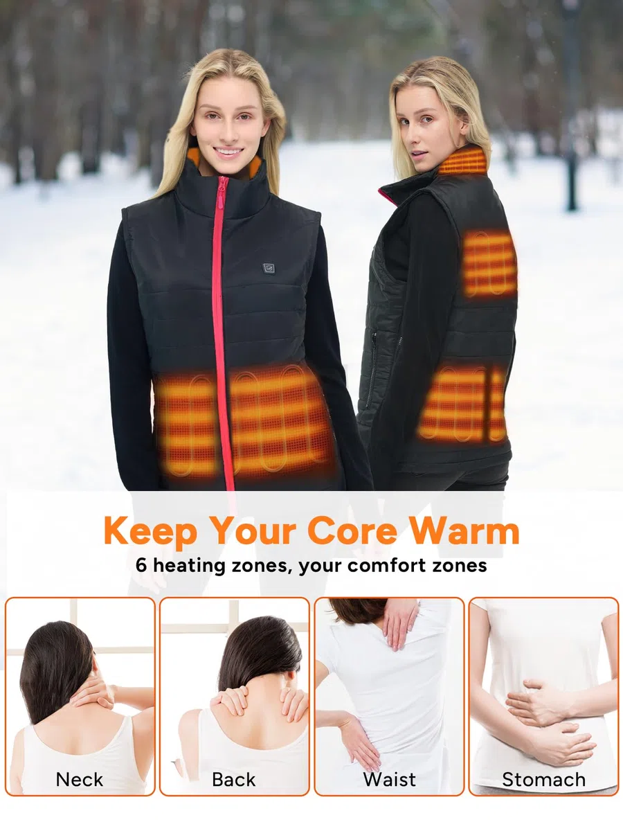 DR.PREPARE Gilet Riscaldato Uomo Donna Dimensioni Regolabili 3 Temperature Giubbotto Riscaldato in Pile Morbido Giacca Riscaldata USB Ricaricato per Attività all'Aperto Viaggio Sport Tempo Libero