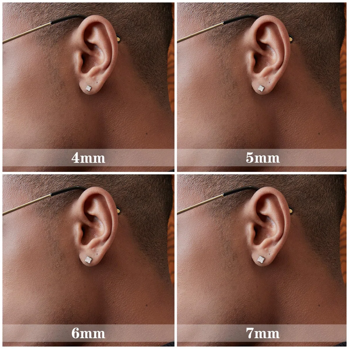 Yadoca 4 Paia Acciaio inossidabile Magnetico Orecchini per Uomini Donne Non-piercing Clip on Orecchini Zirconia 4-7mm